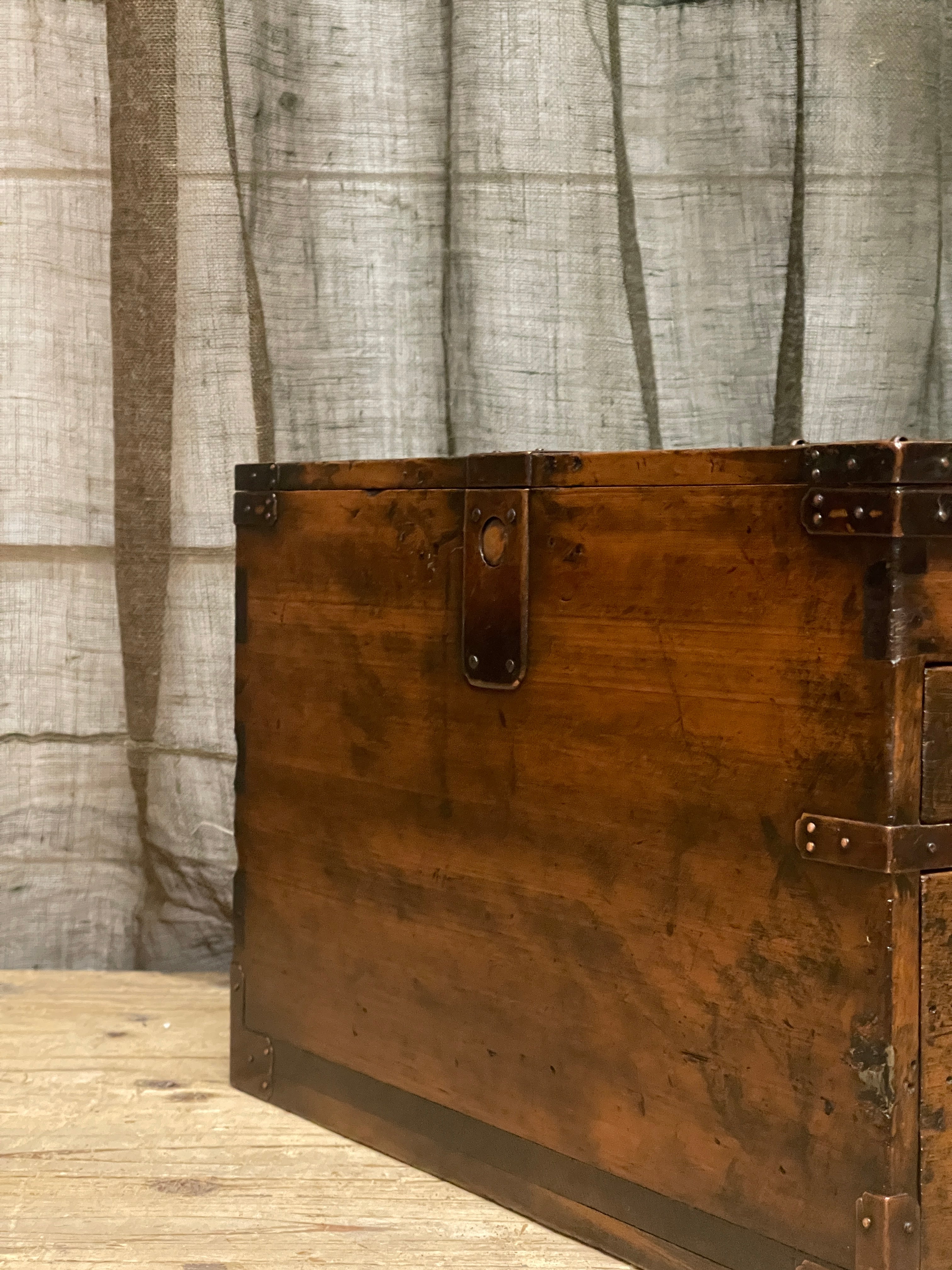 Antique Signed Japanese Suzuri Bako, Calligraphy Box - Cypress | Meiji, 1900