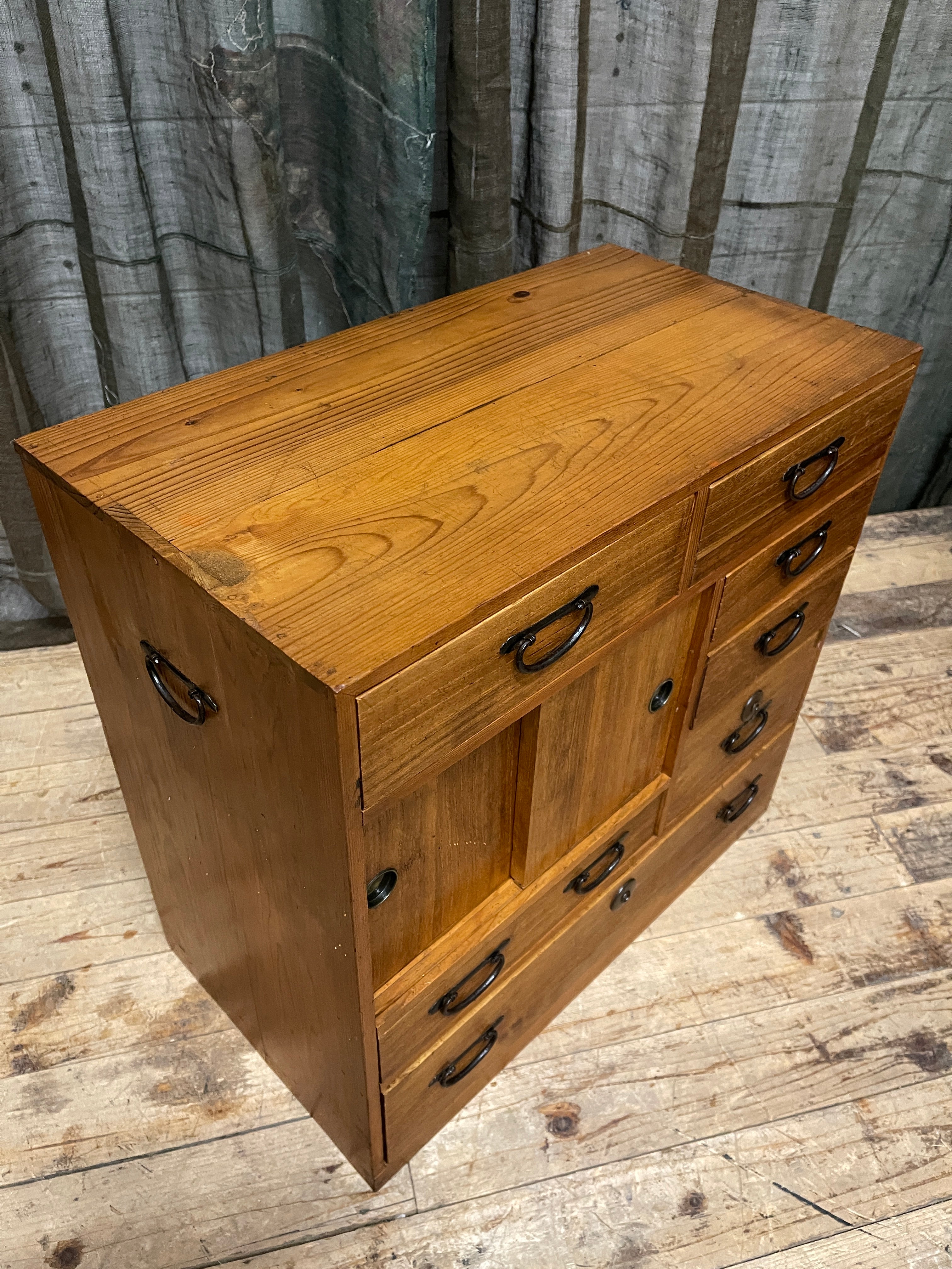 Ko Dansu, Japanese Side Cabinet - Paulownia & Cedar| Showa