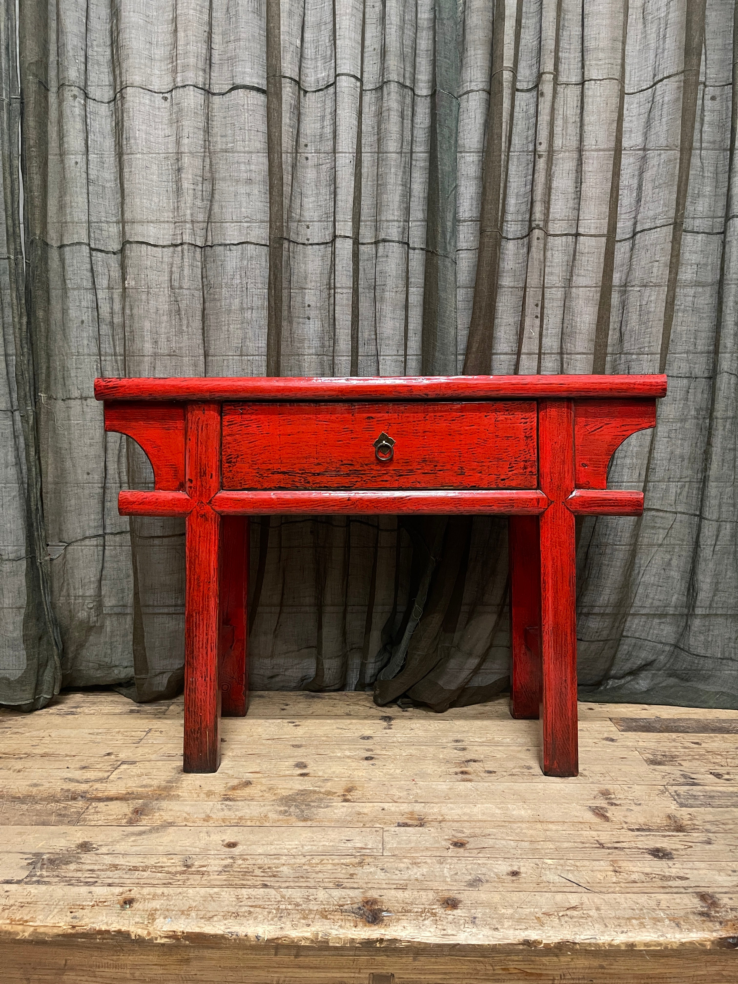 Chinese Red Lacquered Hall Table
