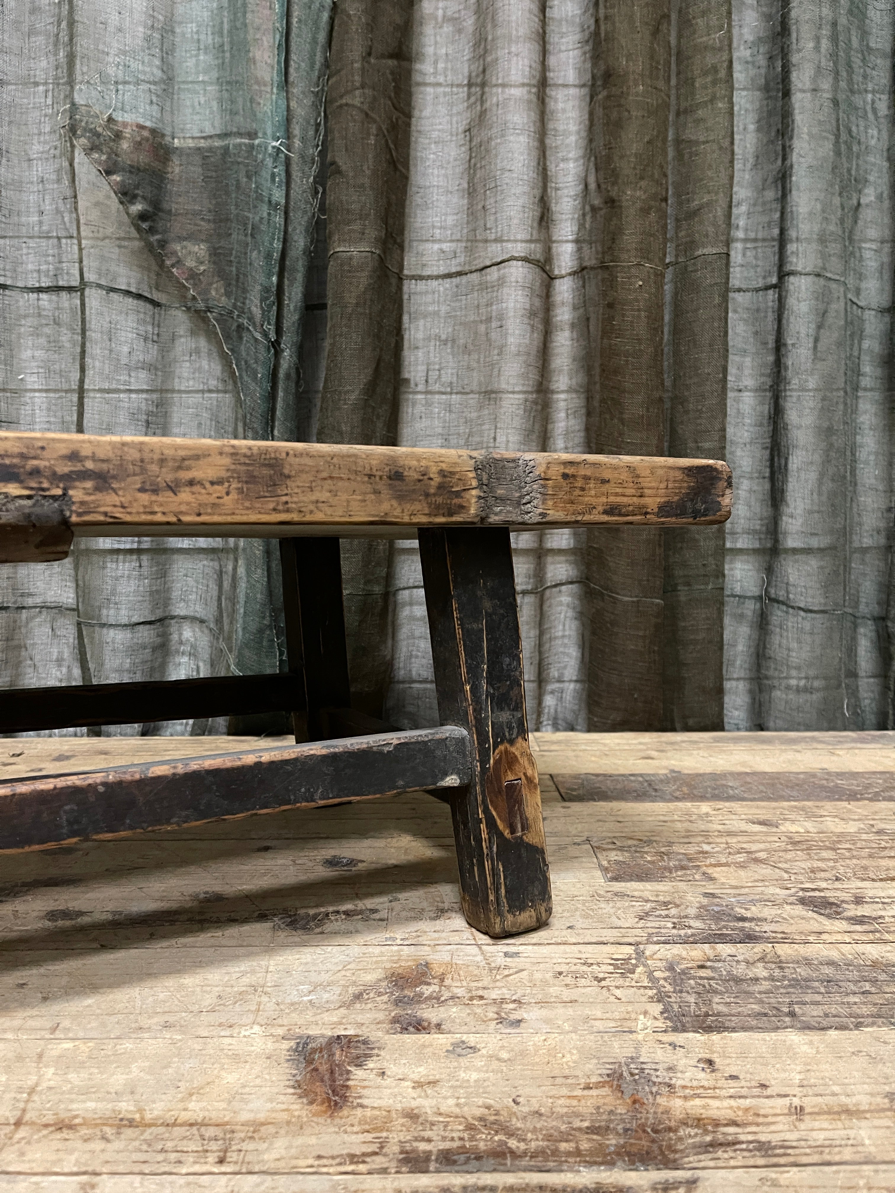 Small Antique Chinese Side Table, Elm