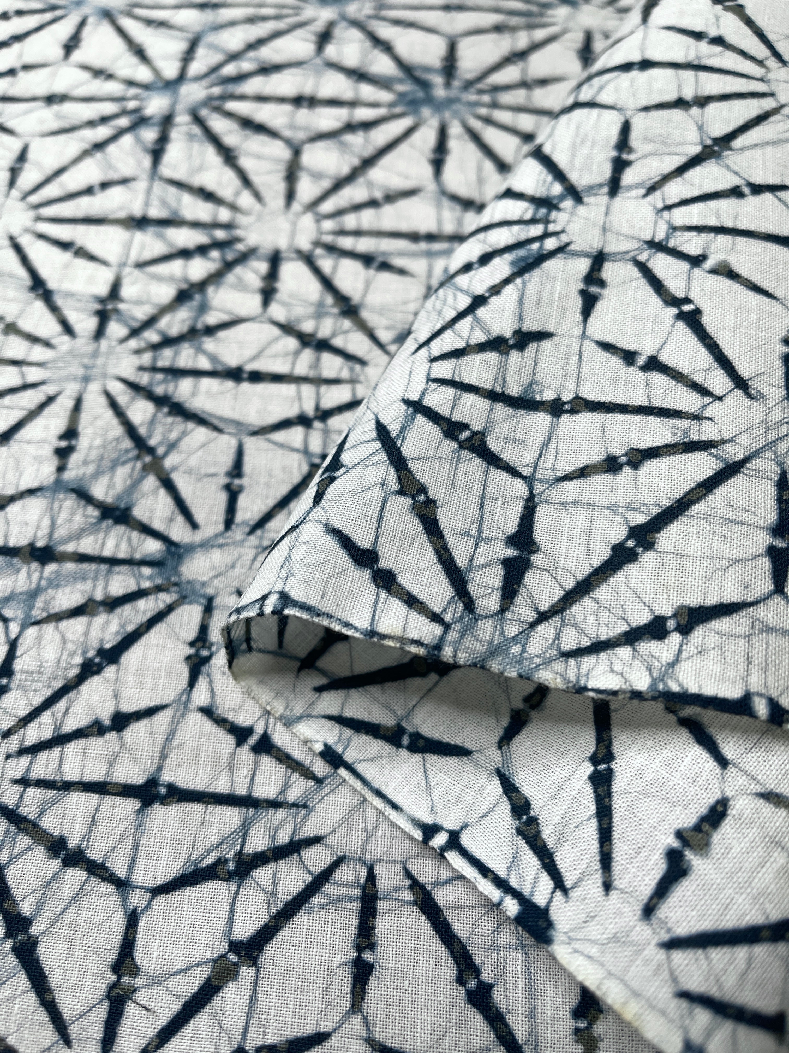 Japanese Yukata Cotton Fabric, Indigo & White