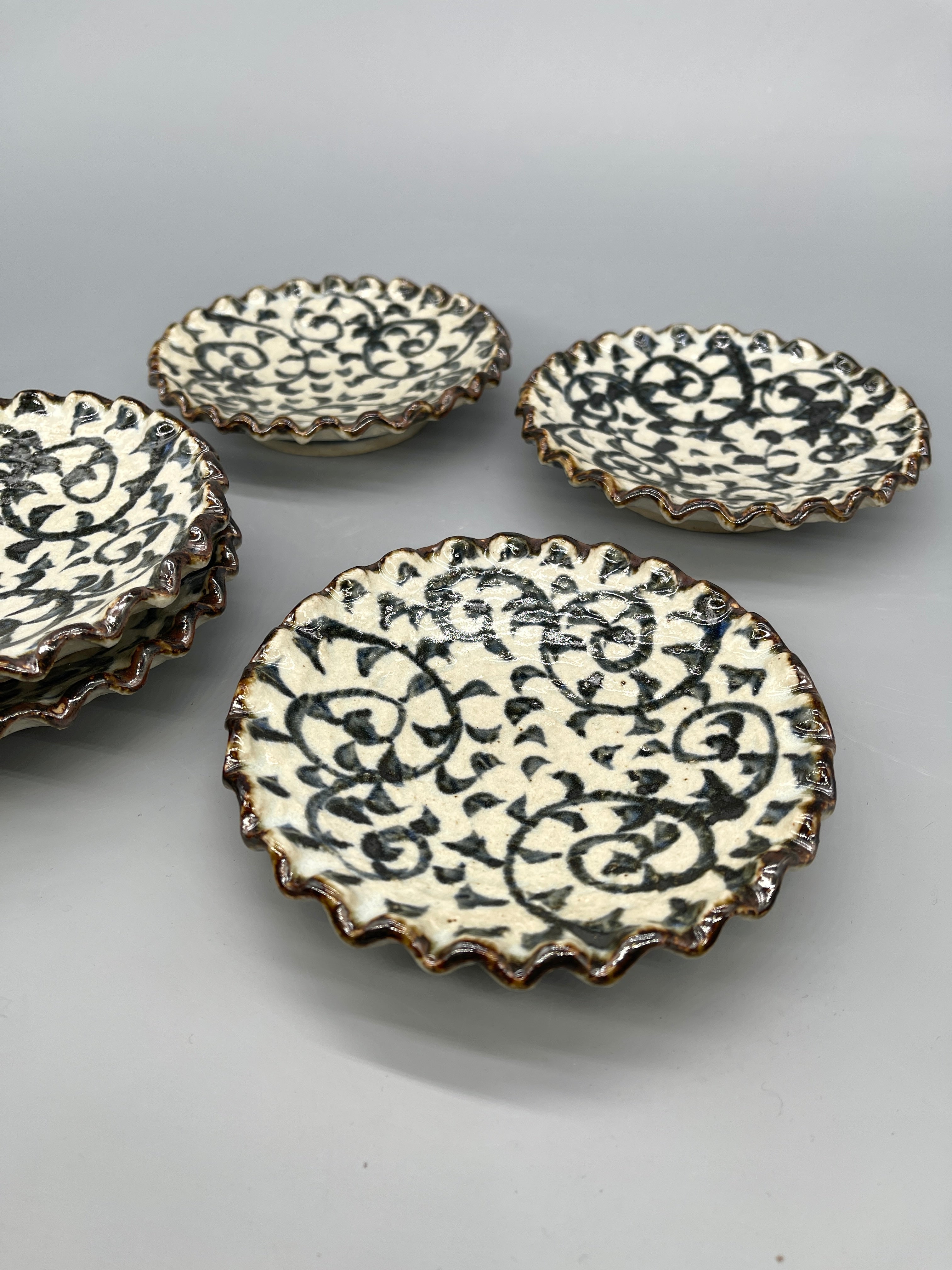 Set of Five Vintage Japanese Side Plates, Arita Ware