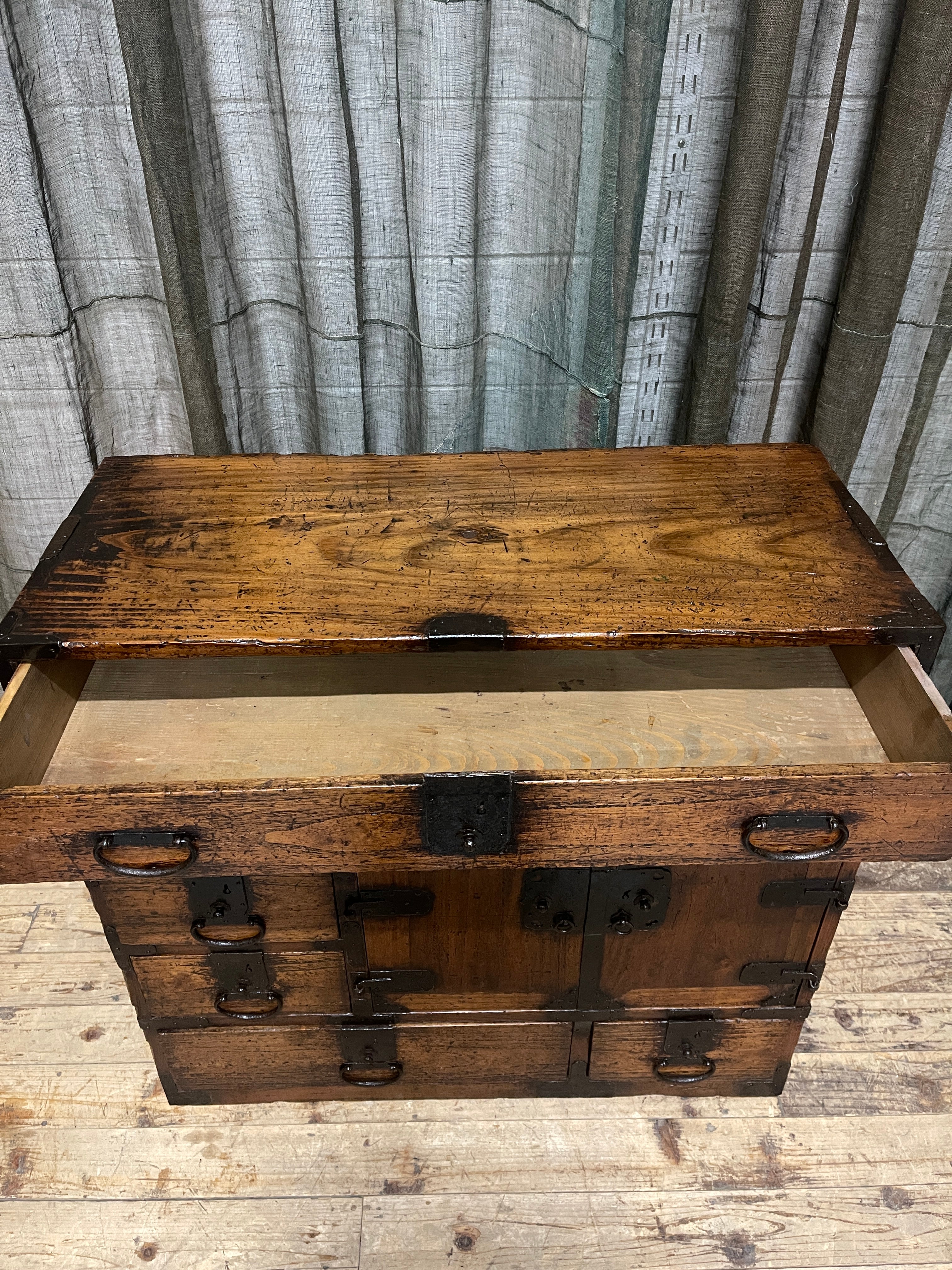 Antique Japanese Choba Dansu, Merchant’s Chest – Cypress & Paulownia | Edo, Mid 1800's