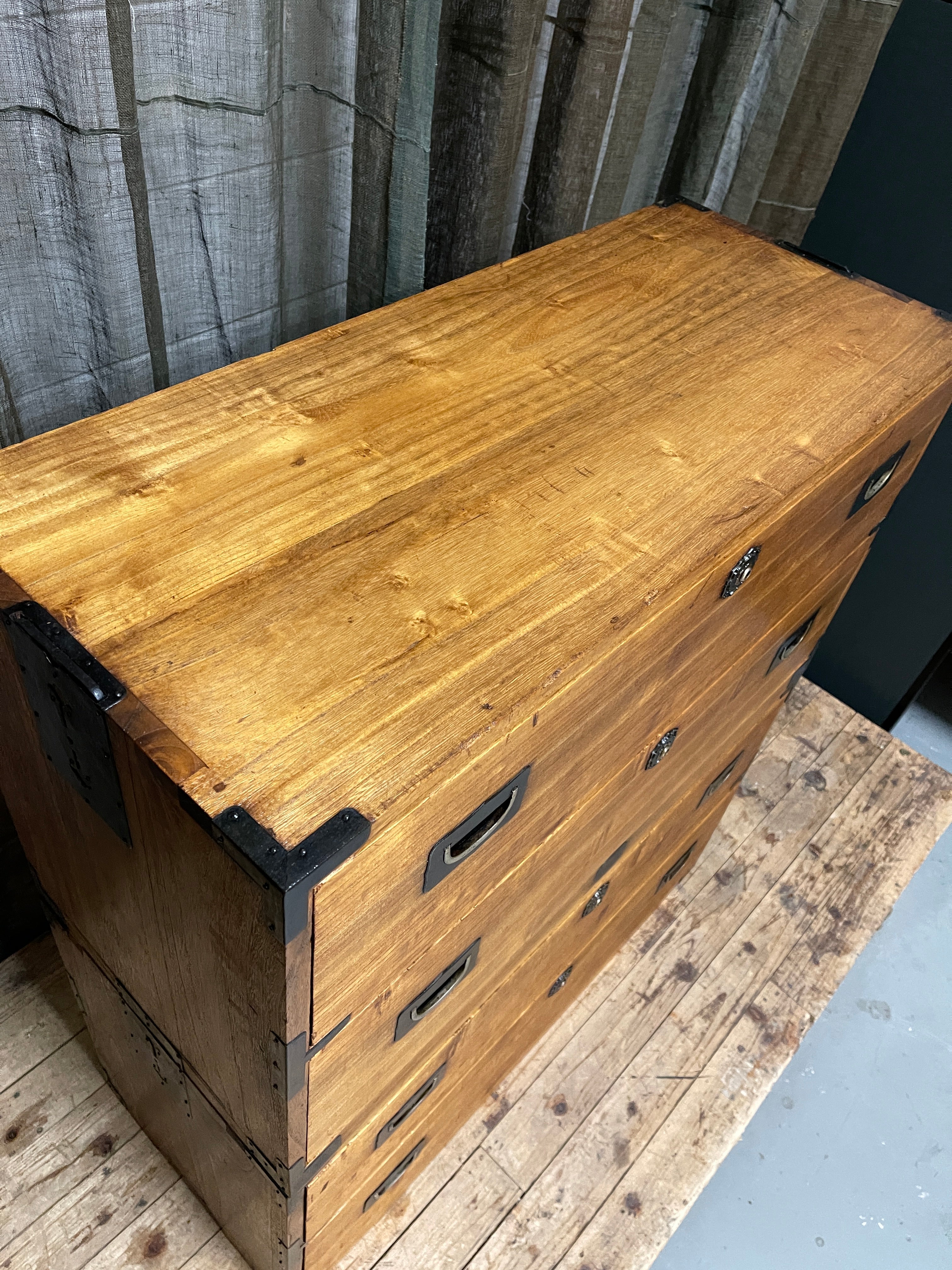 Japanese Kimono Storage Chest-on-Chest, Isho Dansu - Paulownia | Showa