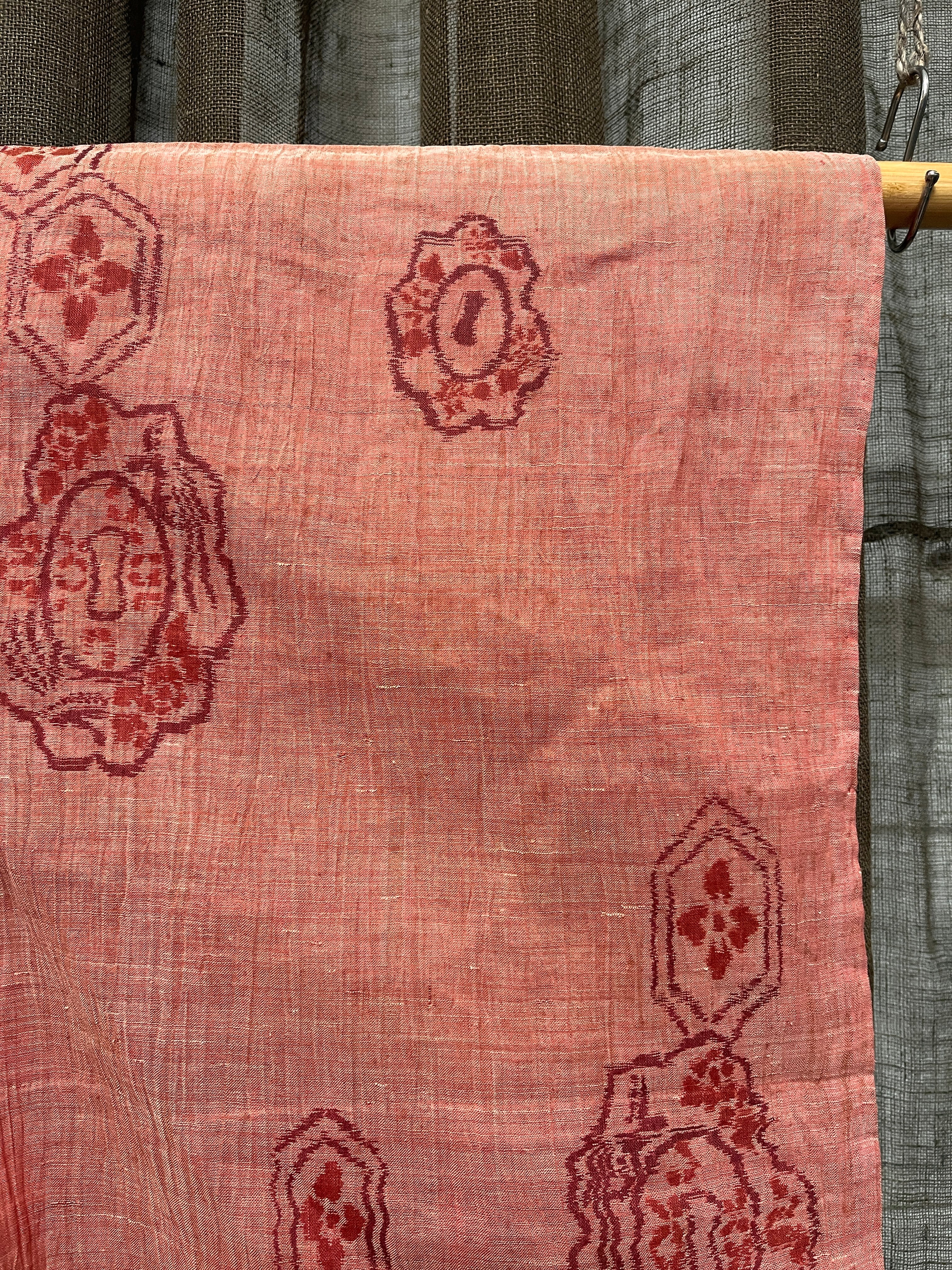 Vintage Japanese Hemp Kimono | Kasuri Weave