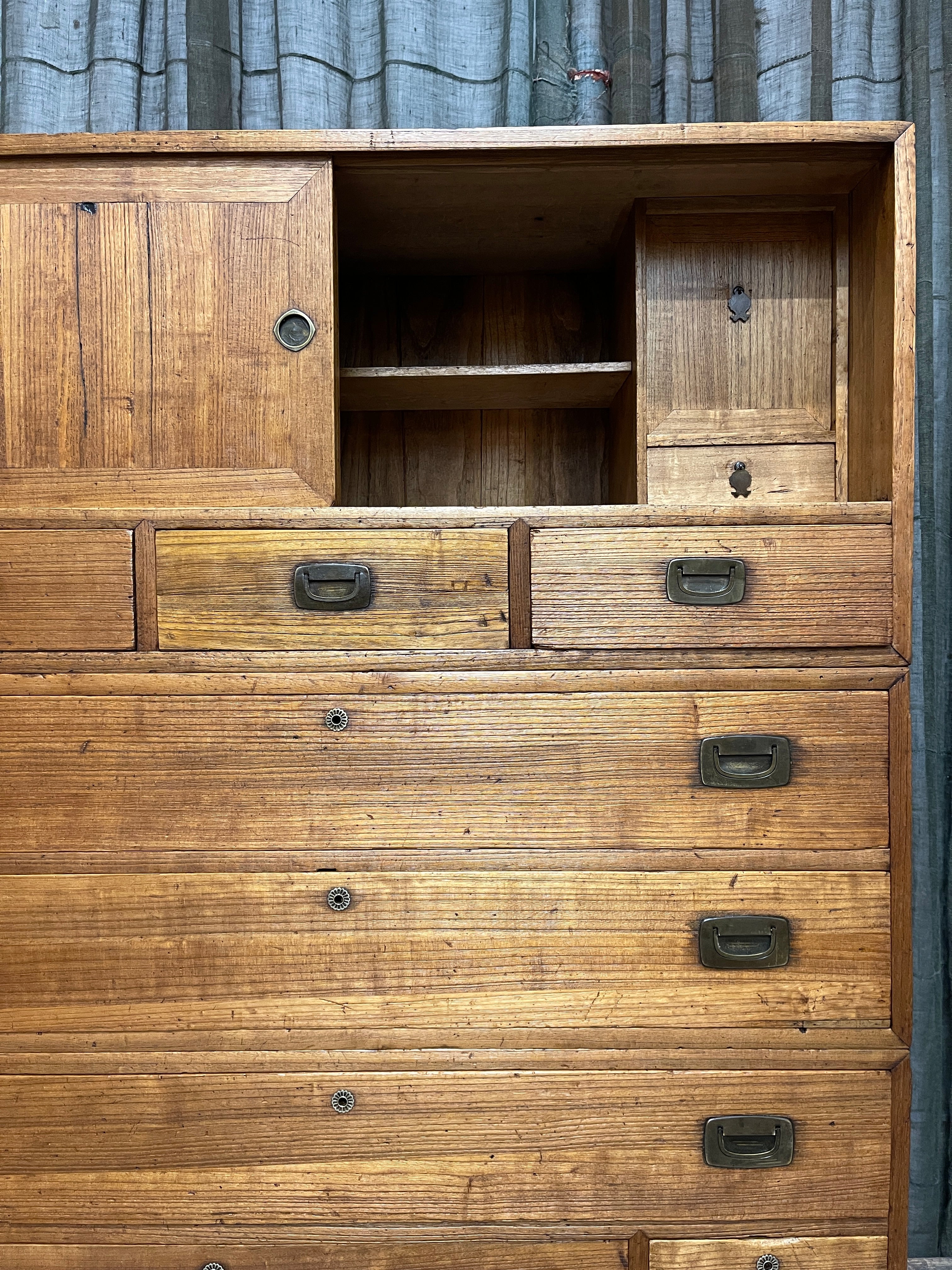 Vintage Japanese Kimono Storage Chest of Drawers - Cedar & Paulownia | C.1930