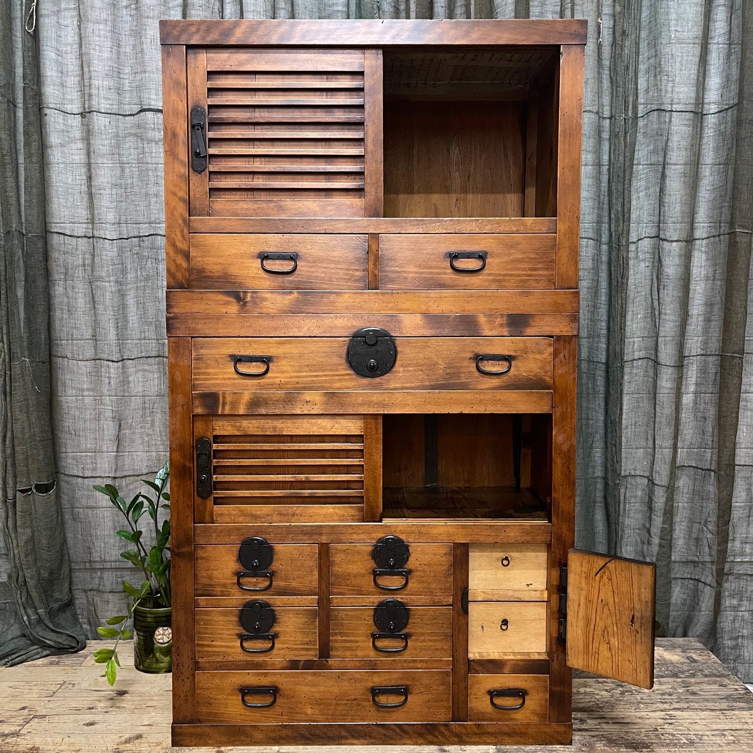 Japanese Choba Dansu, Merchant’s Chest – Cedar & Cypress | Meiji