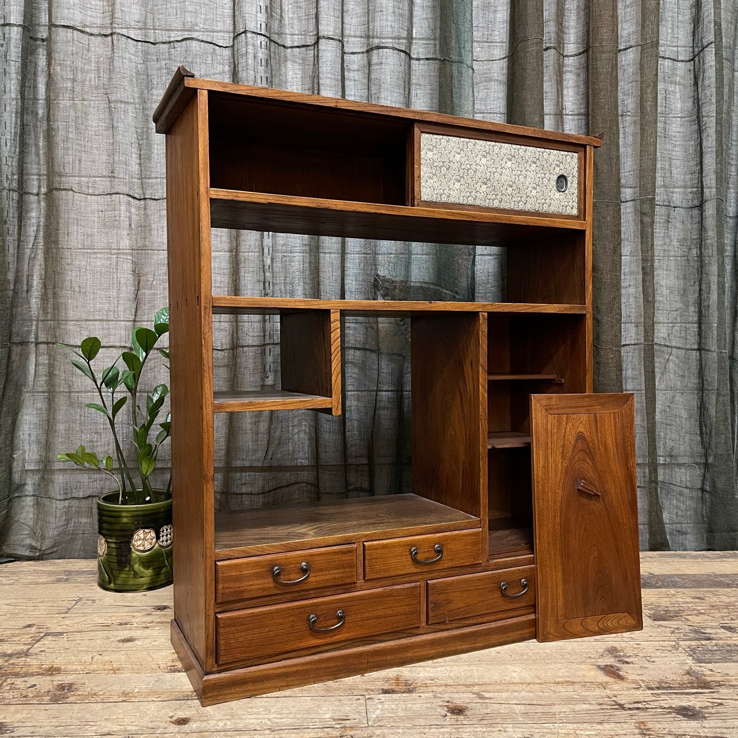 Cha Dana, Japanese Tea Cabinet - Elm | c.1910