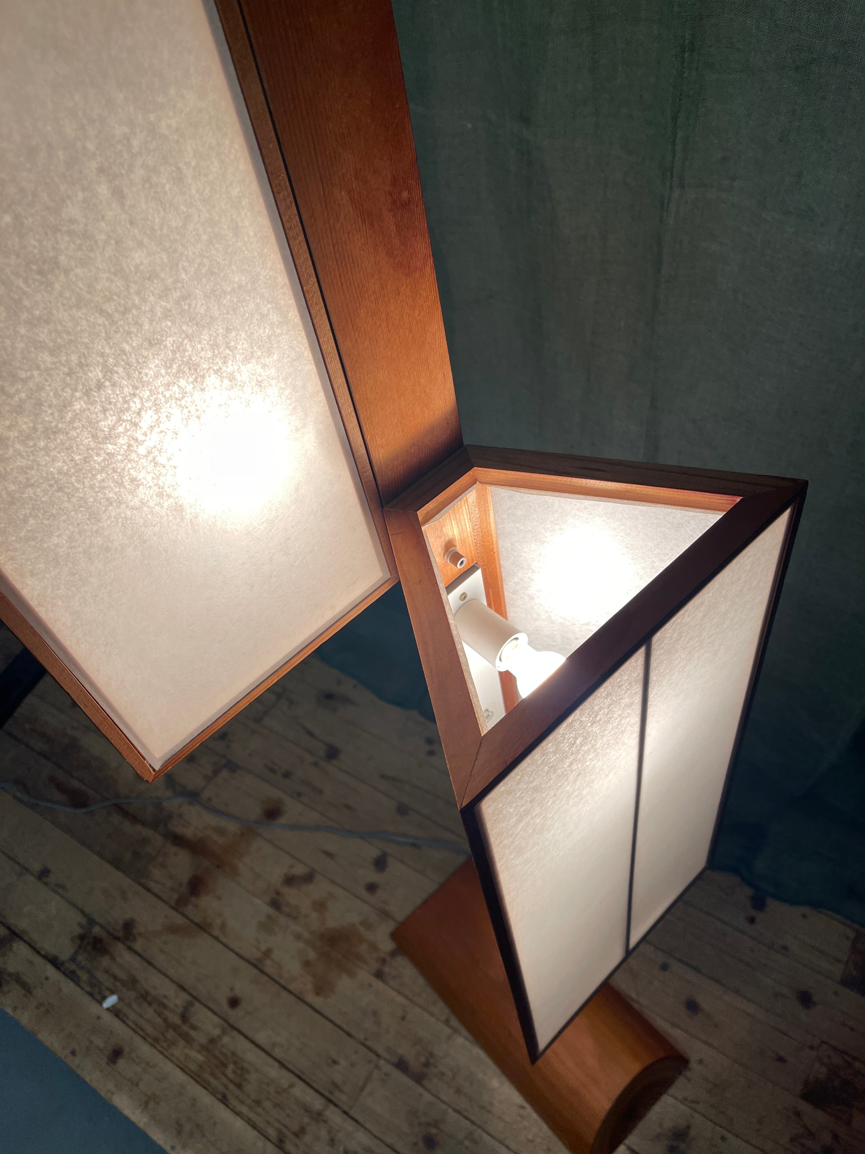 Vintage Japanese Floor Lamp| Paper & Wood