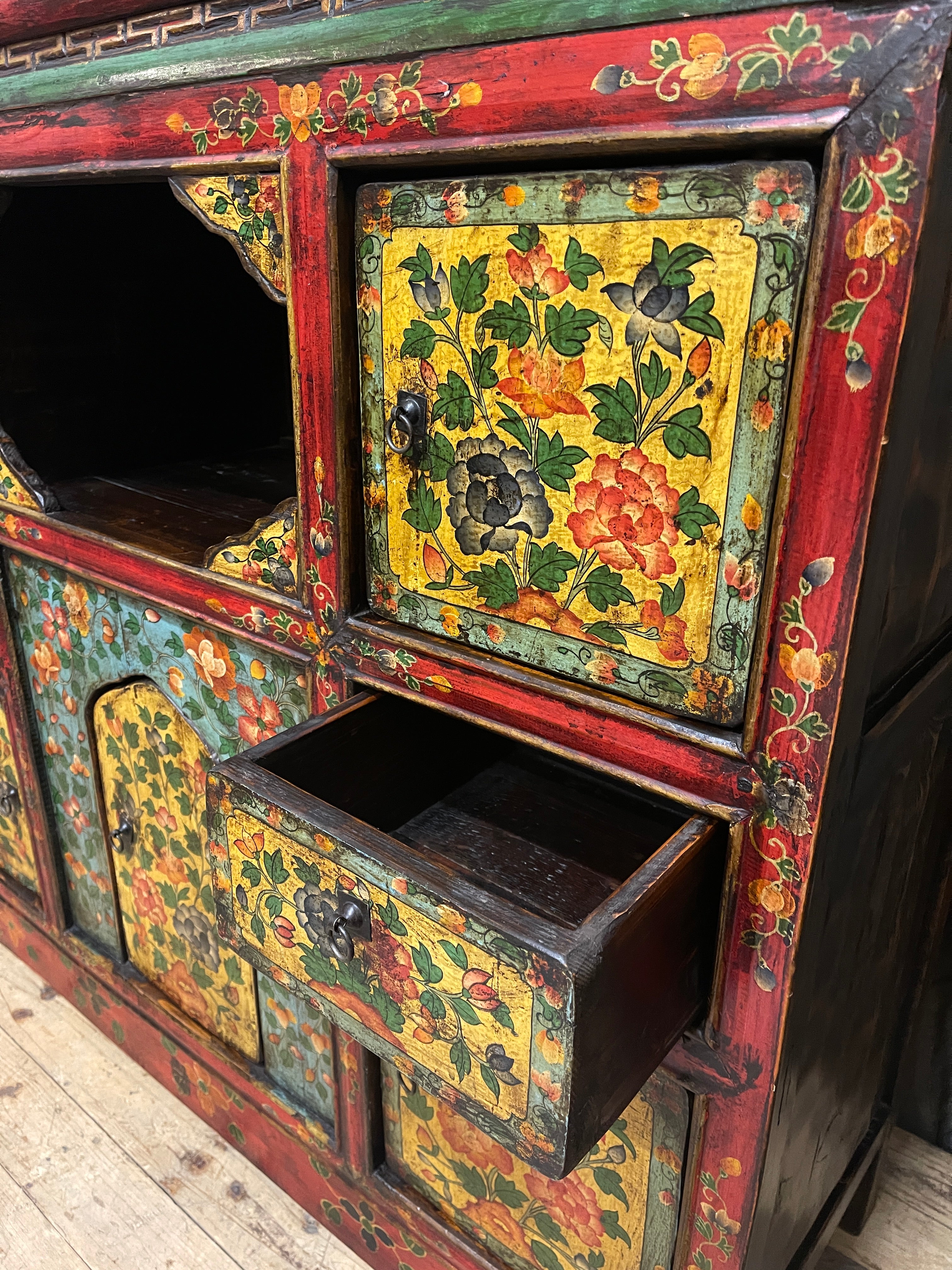 Vintage Tibetan Painted Cabinet