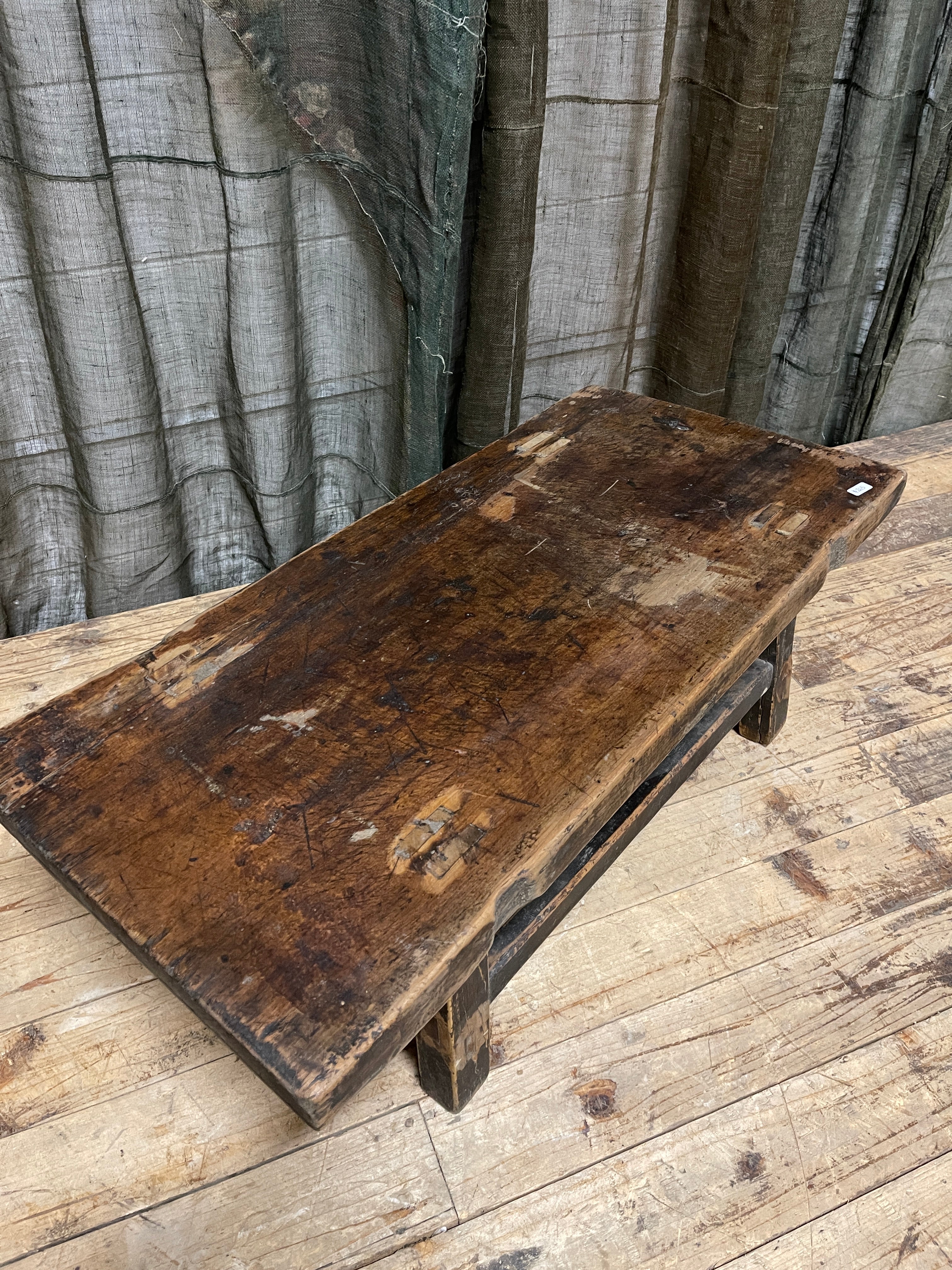 Small Antique Chinese Side Table, Elm