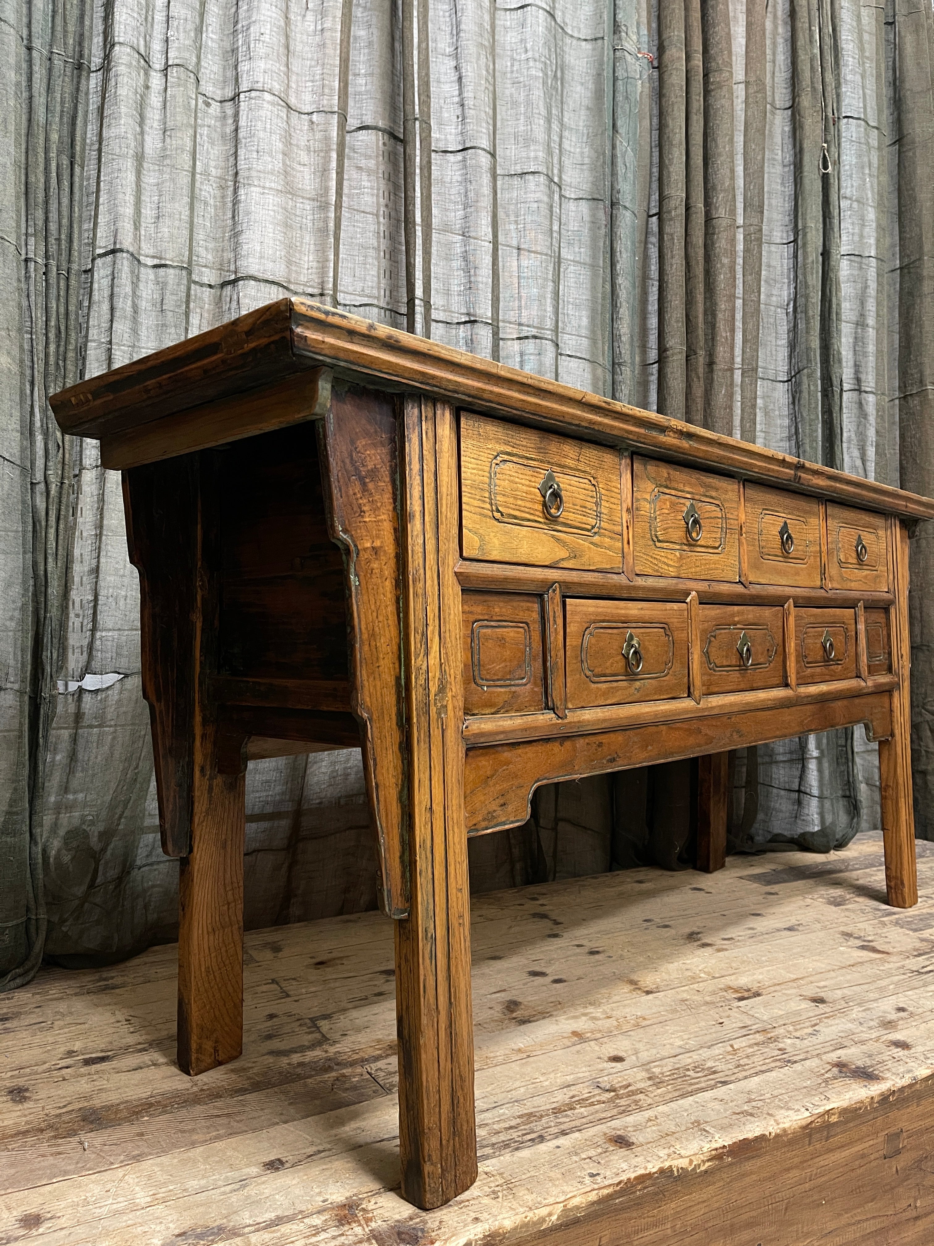 Antique Provincial Chinese Hall Table - Elm