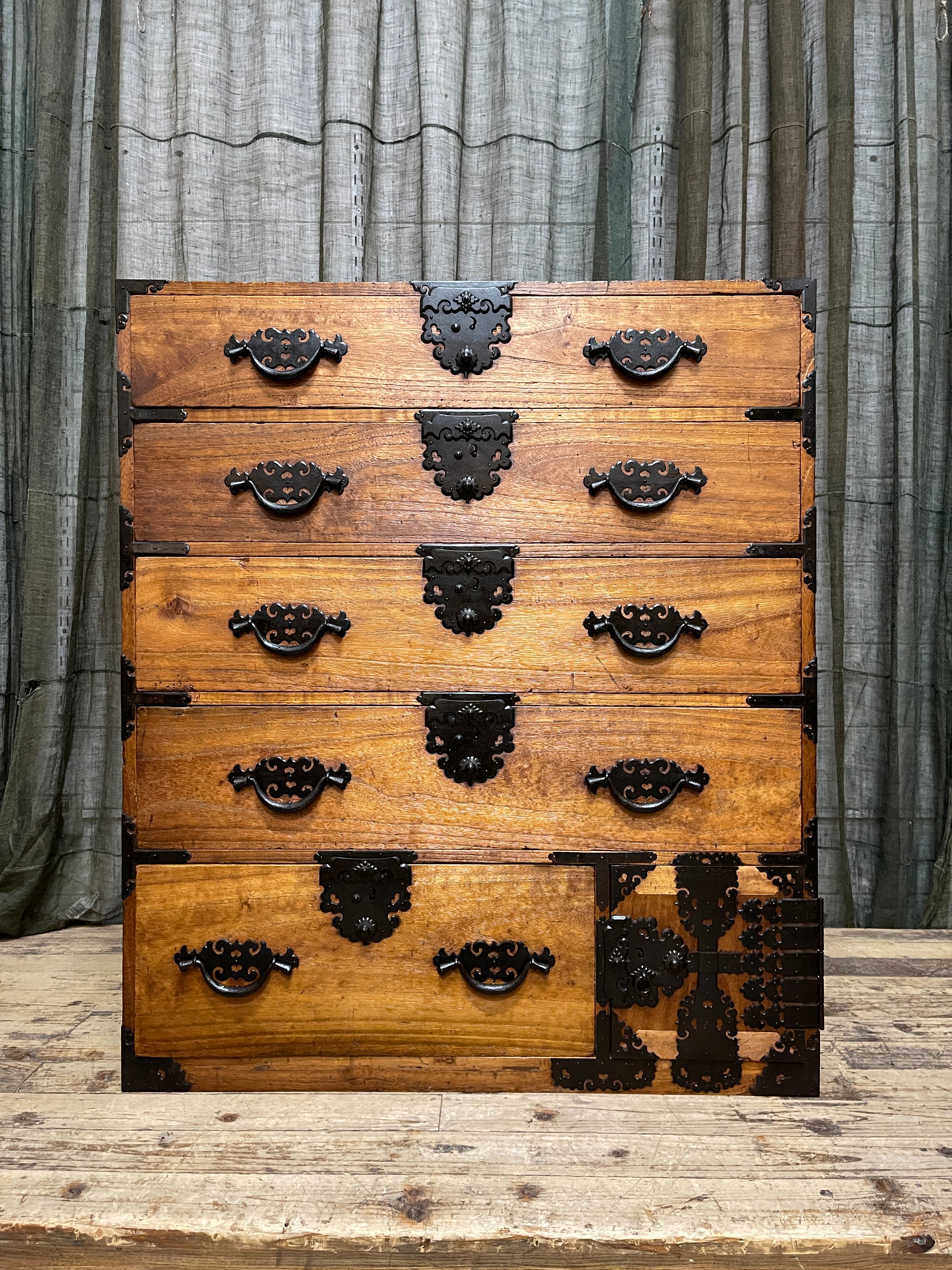 Japanese Kimono Chest of Drawers - Cypress, Paulownia | Meiji, c.1890