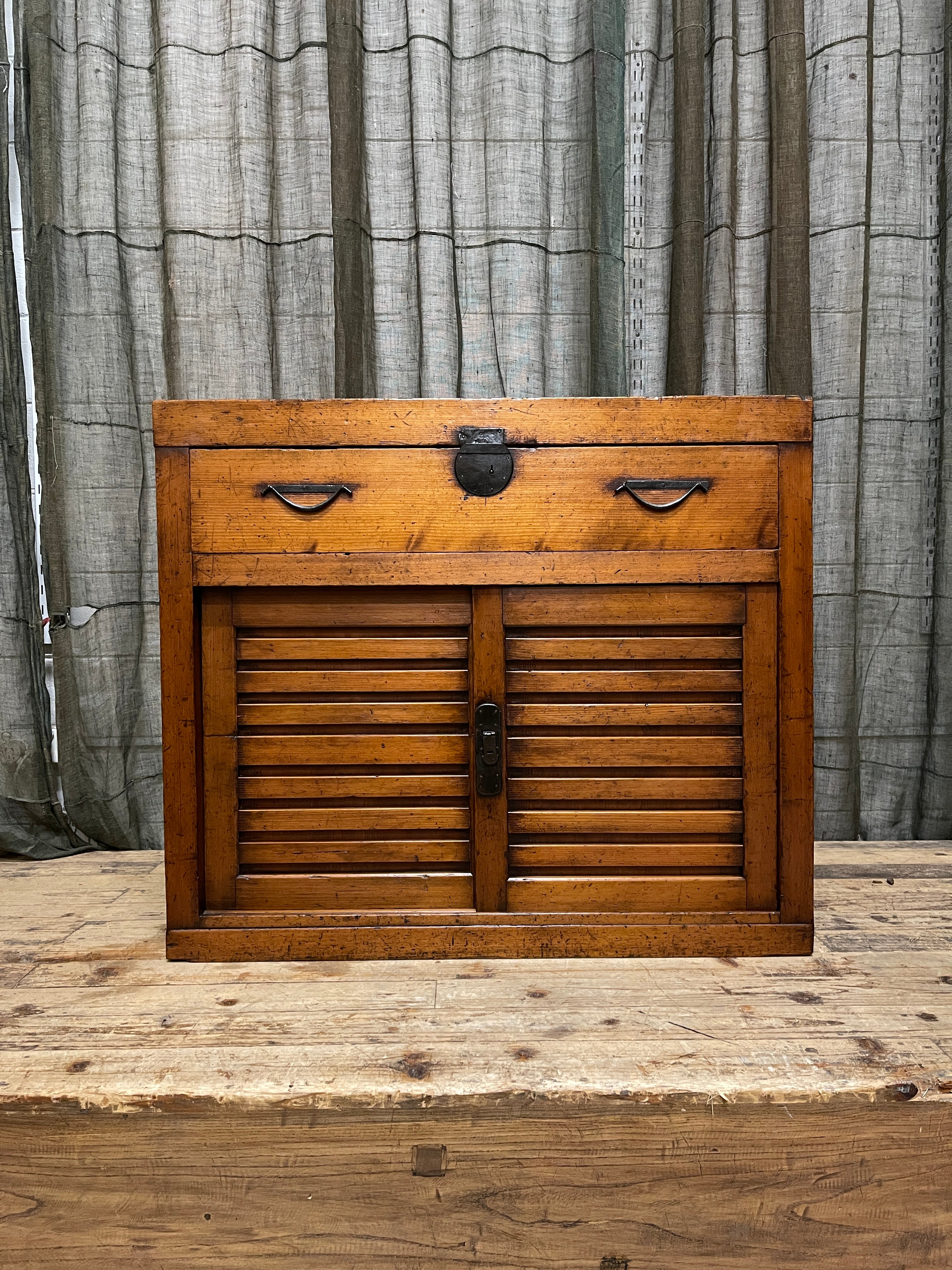 Japanese Folk Art Storage Cabinet - Cedar & Cypress | Meiji