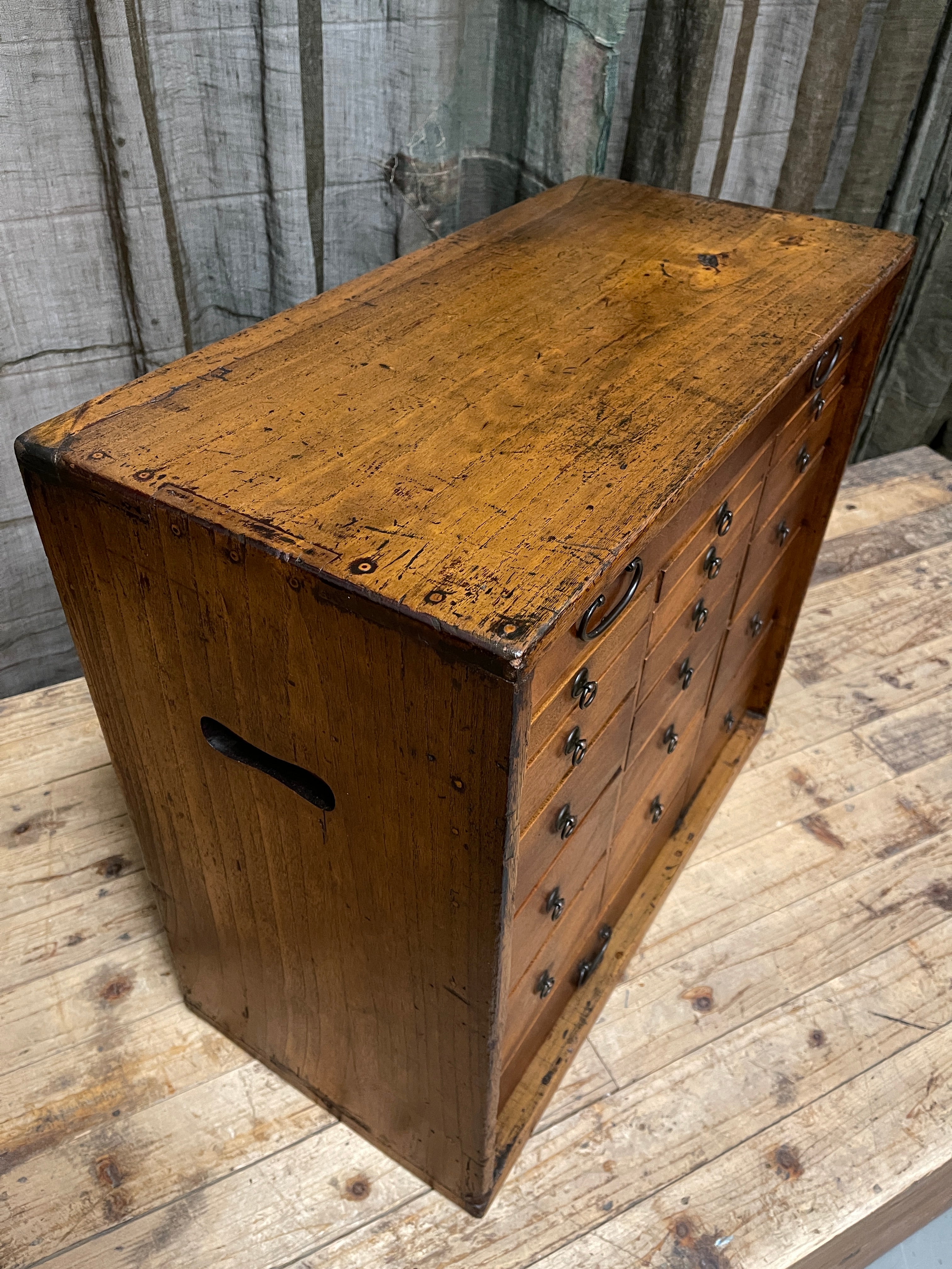 Antique Japanese Multi Drawer Chest - Paulownia & Elm | Meiji c.1900