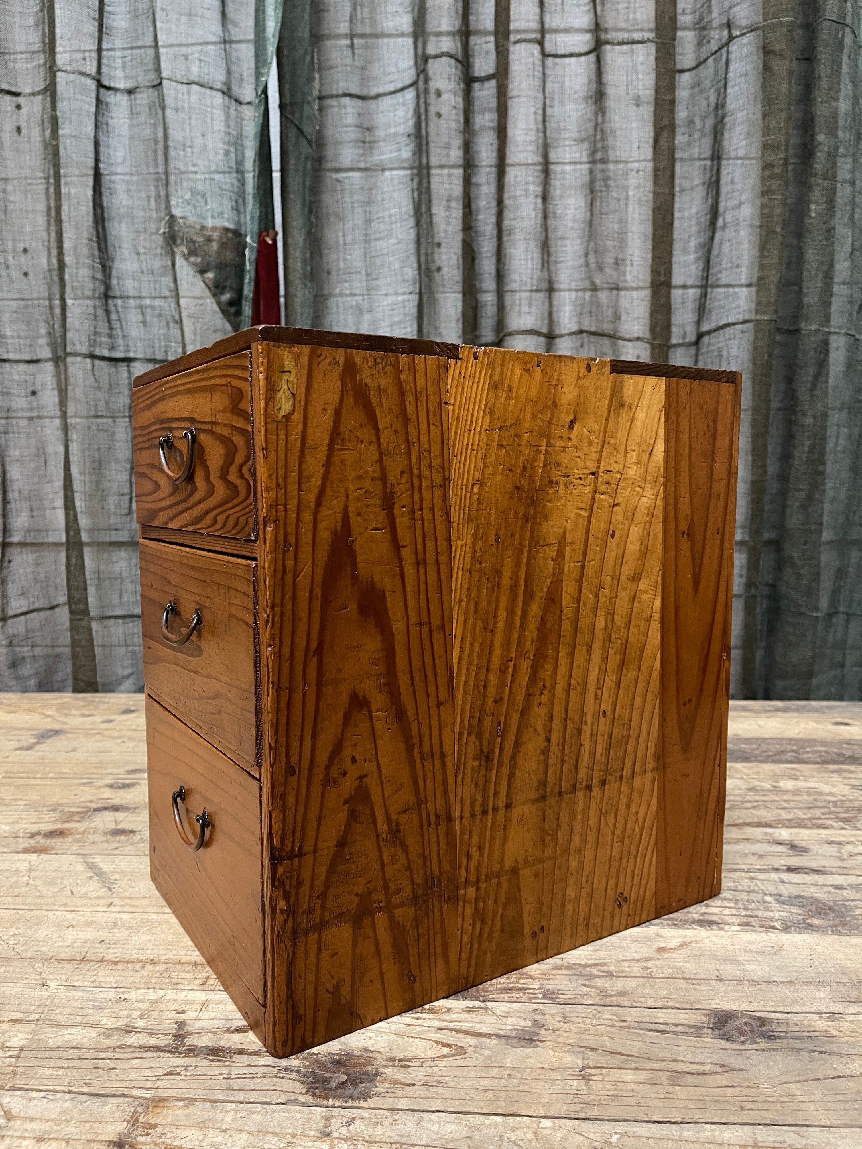 Japanese 3 Drawer Document Box - Cypress | Meiji