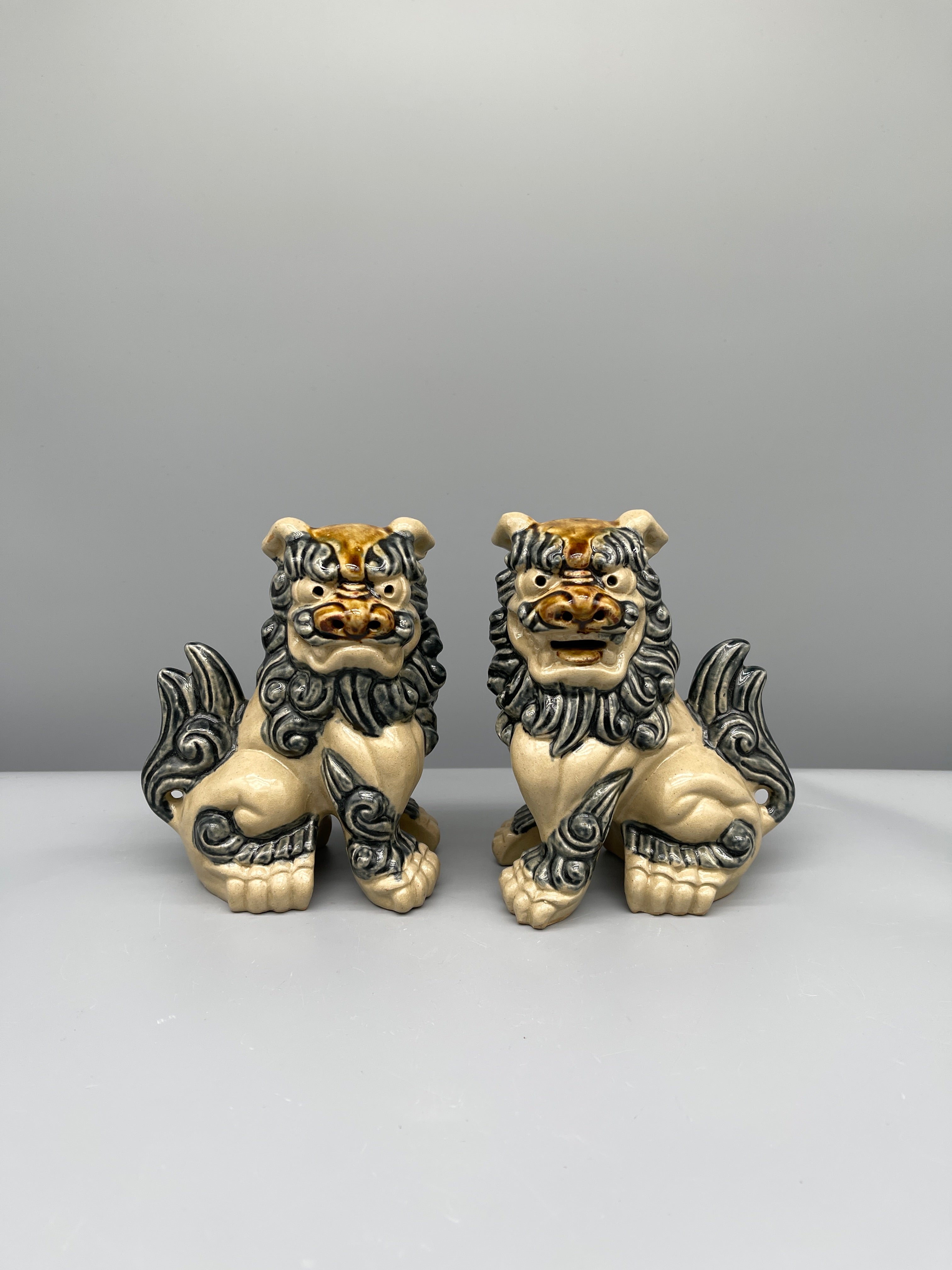 A Pair Of Japanese Pottery Shi-Shi | c.1960