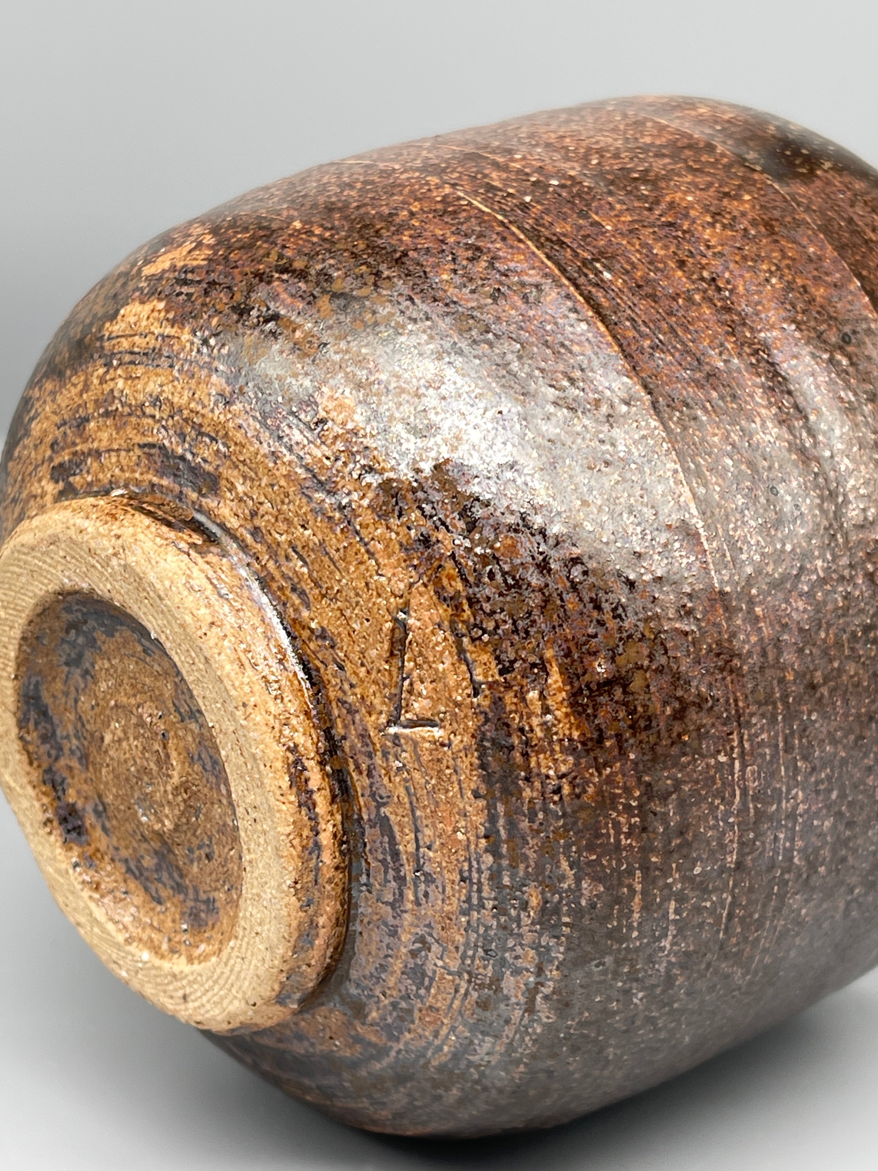 Vintage Japanese Chawan Tea Bowl - Stoneware, Speckled Tenmoku Glaze