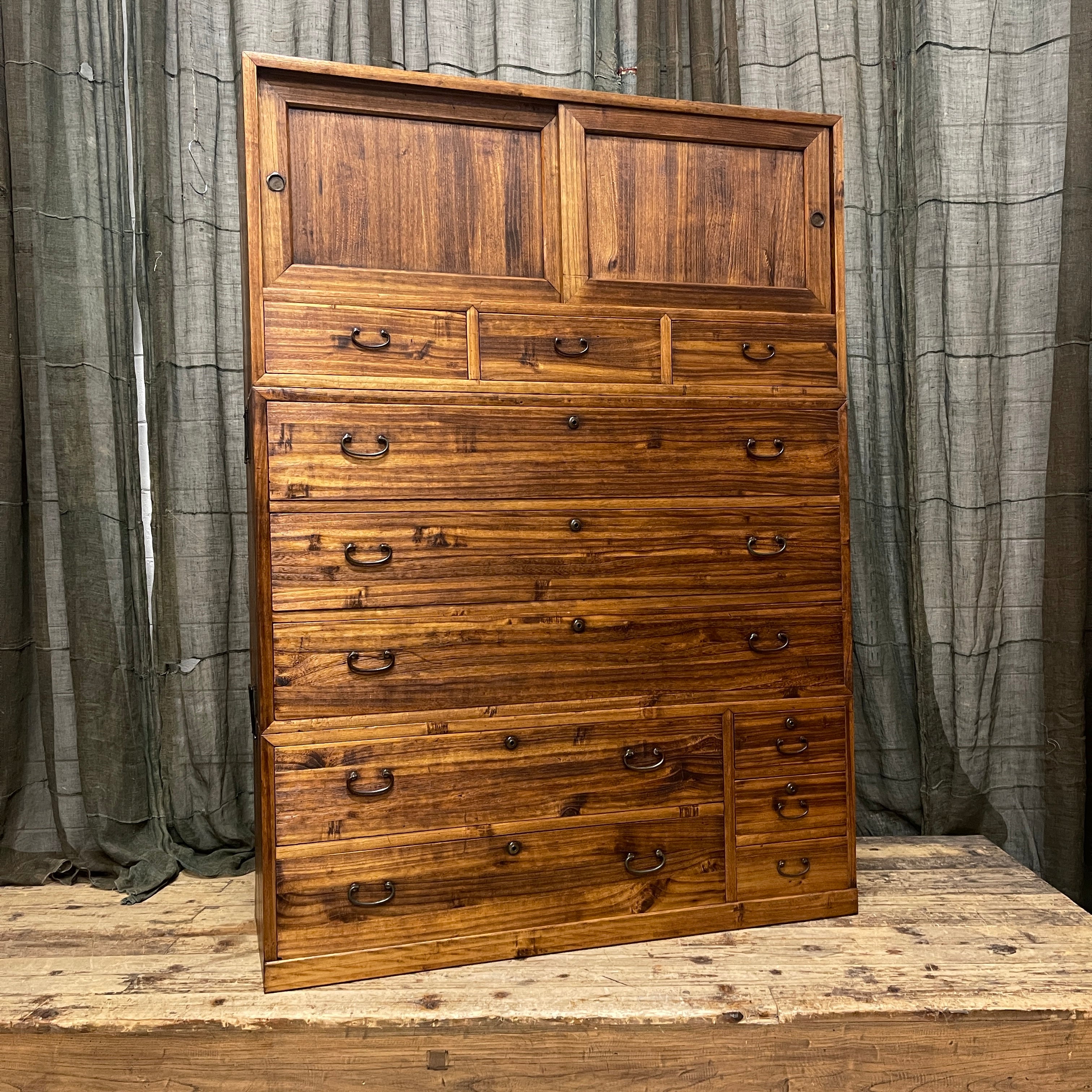 Vintage Japanese Kimono Storage Chest of Drawers - Paulownia & Cedar | c.1930