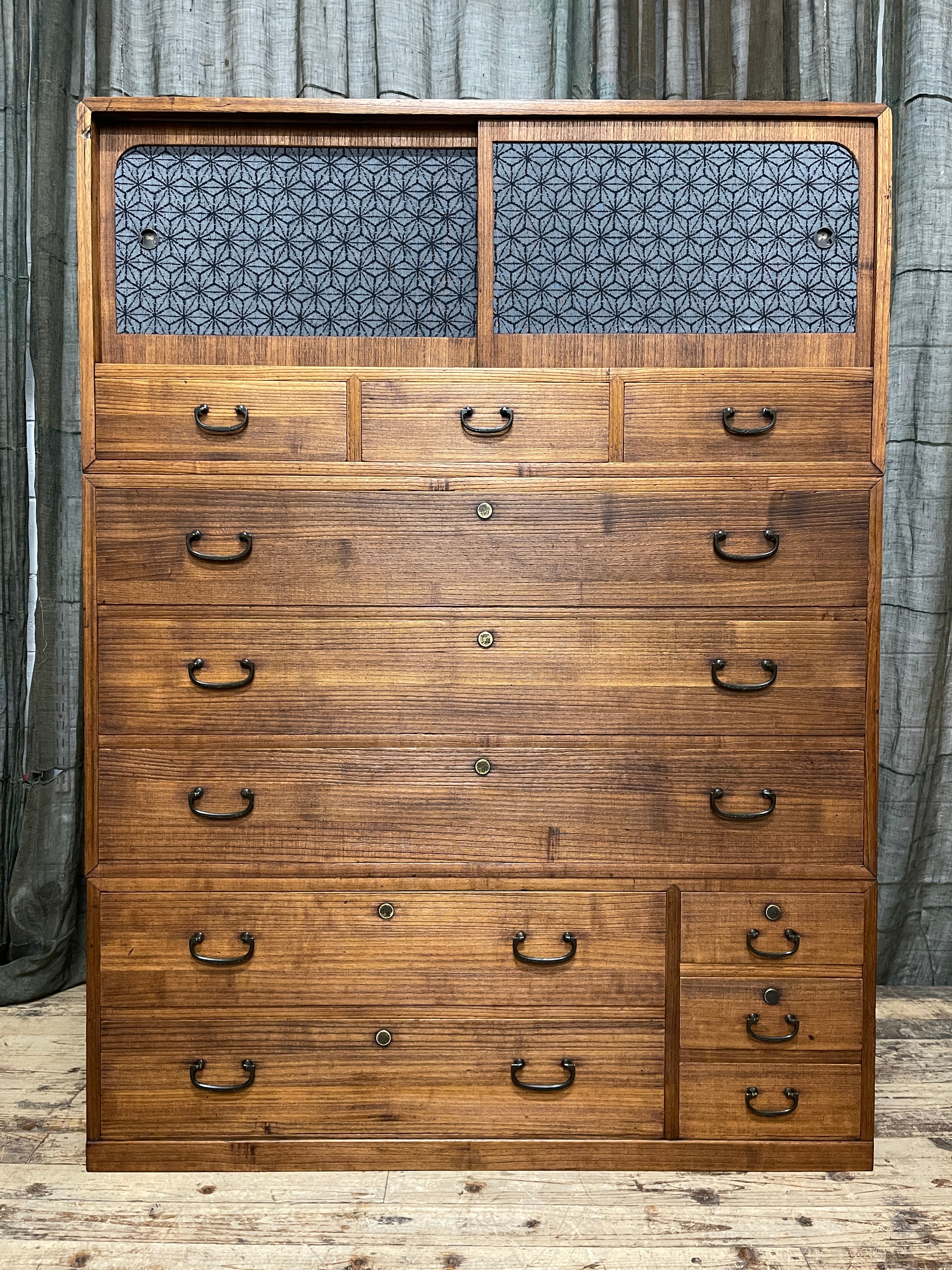 Japanese Three-Piece Kimono Chest of Drawers - Paulownia & Cypress | Midcentury