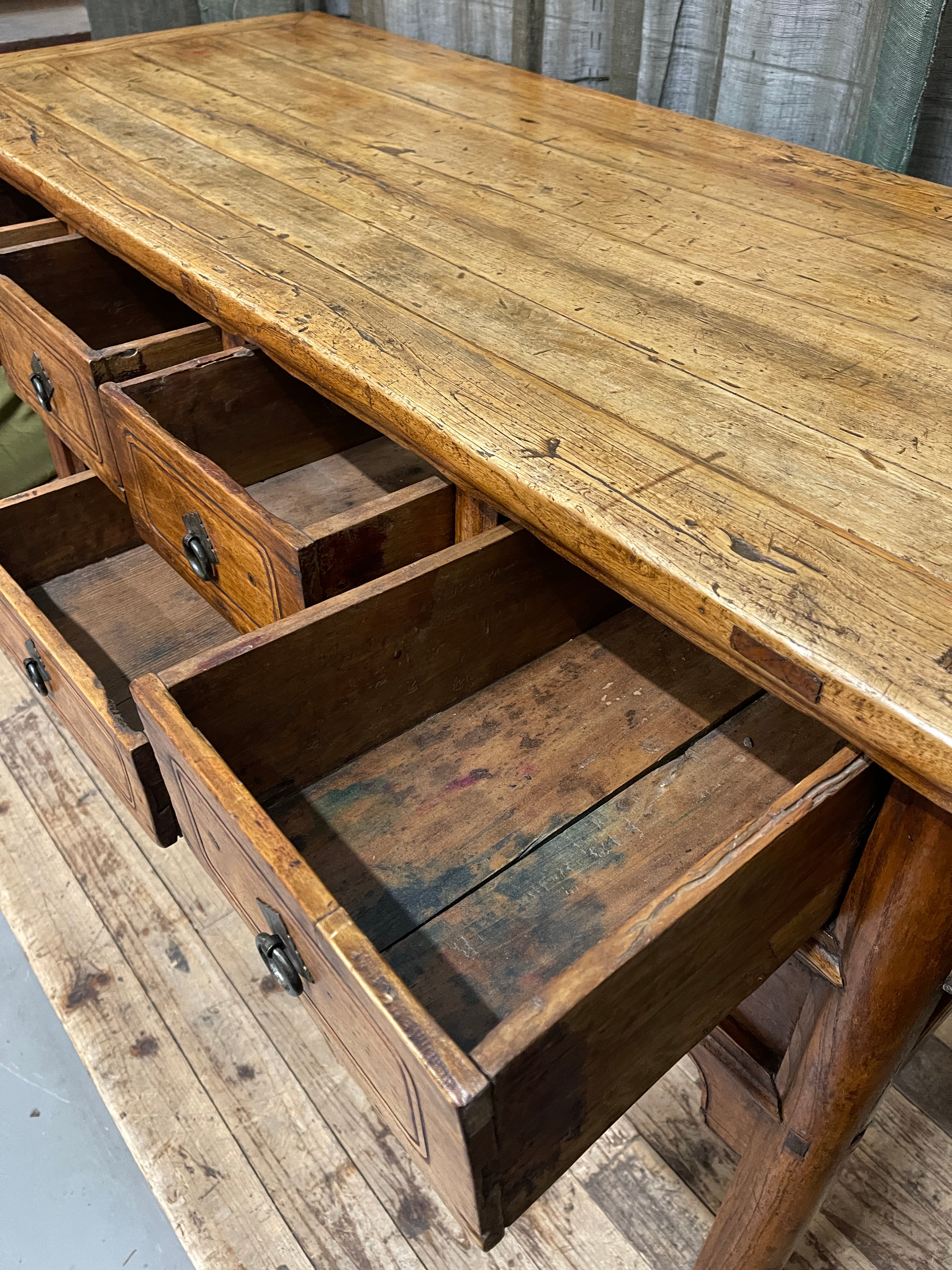 Antique Provincial Chinese Hall Table - Elm & Poplar