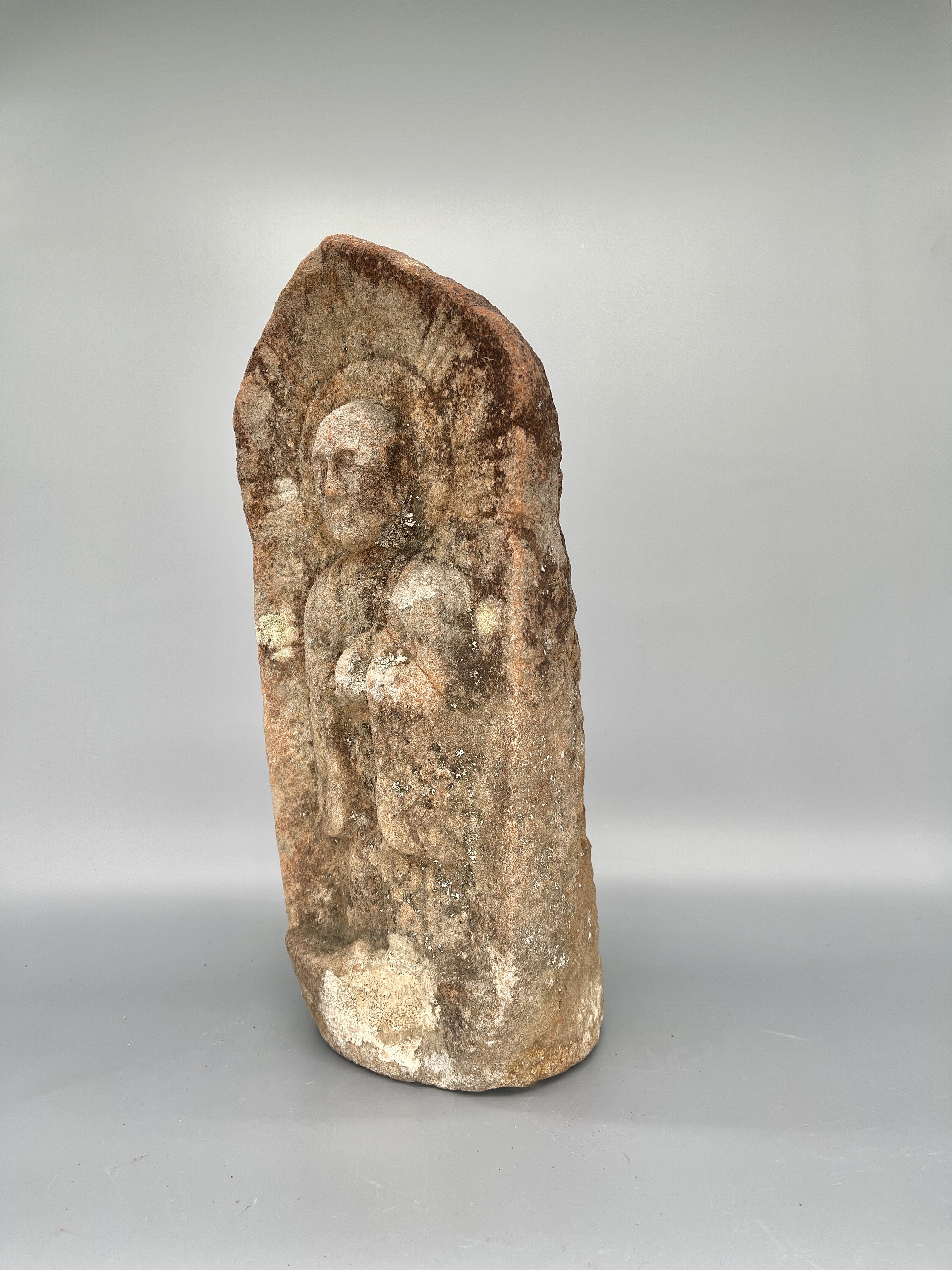 Antique Japanese Stone Carving Statue Of Jizo