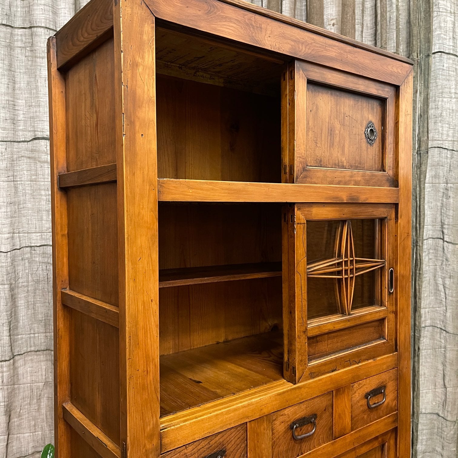 Japanese Mizuya, Kitchen Cabinet - Cedar, Cypress, Elm | c.1890