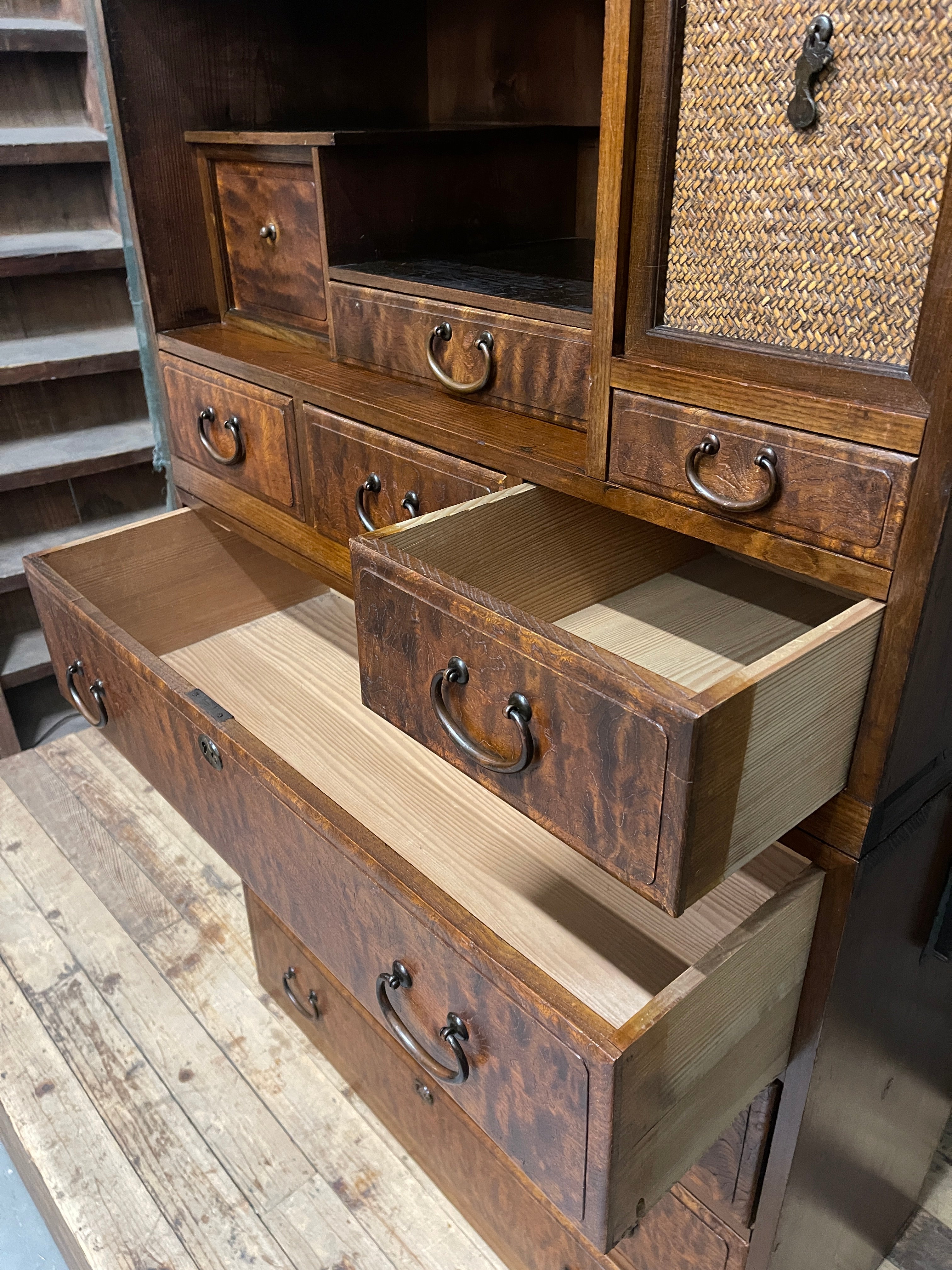 Cha Dansu, Japanese Tea Cabinet - Elm & Cypress | Meiji