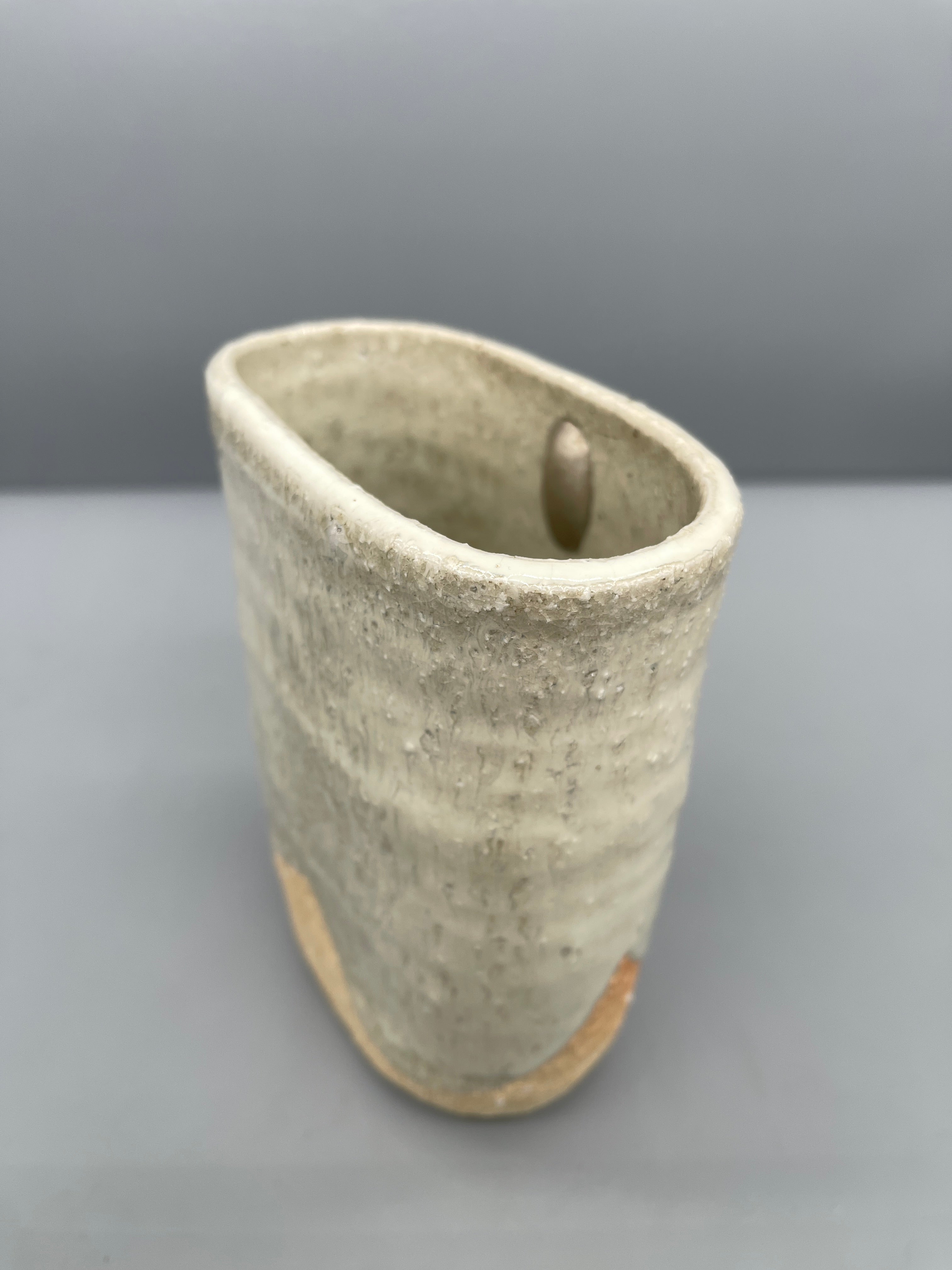 Vintage Japanese Pottery Wall Hanging Vase