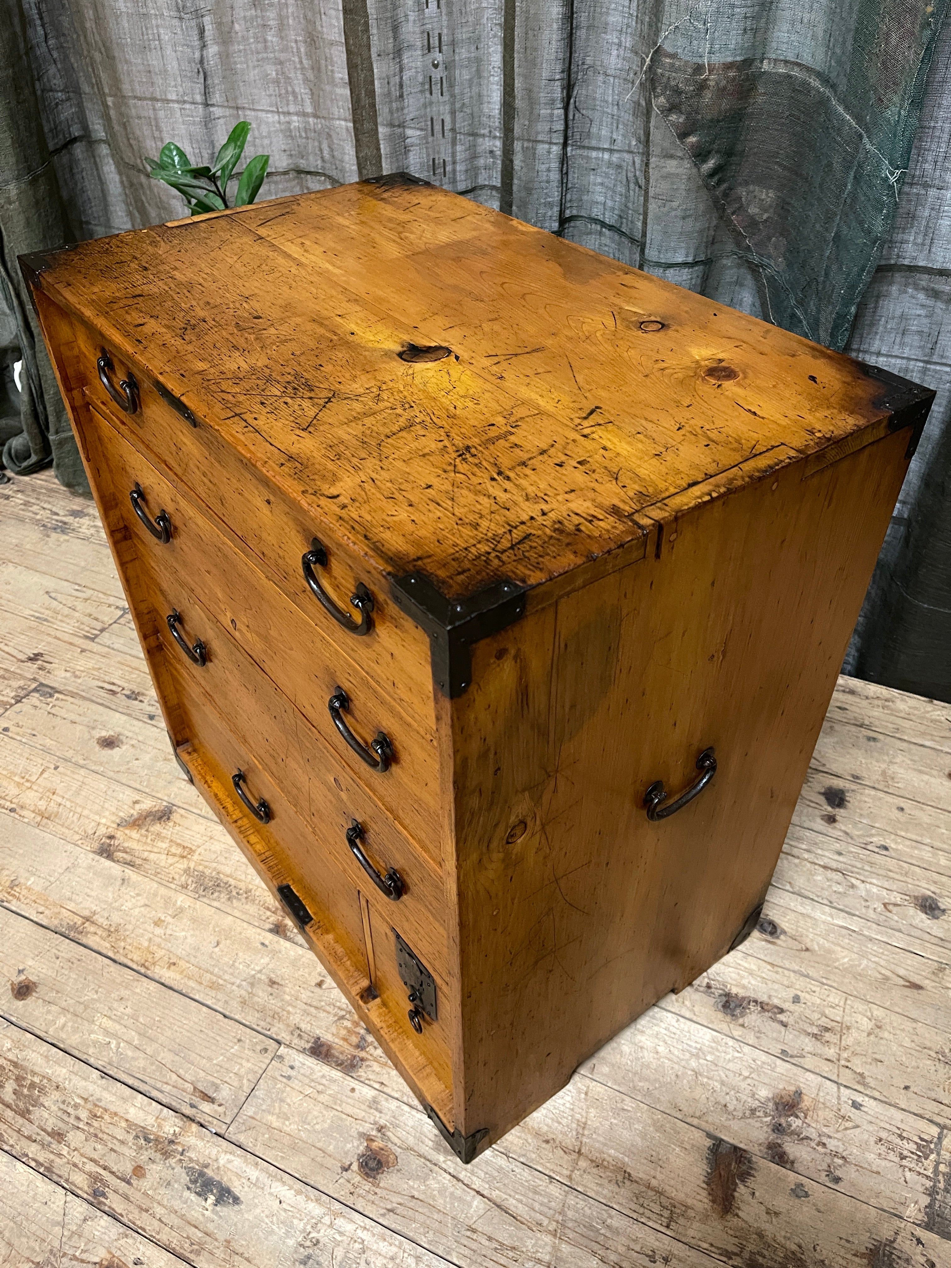 Ko Dansu, Japanese Side Cabinet - Cypress | 1880's
