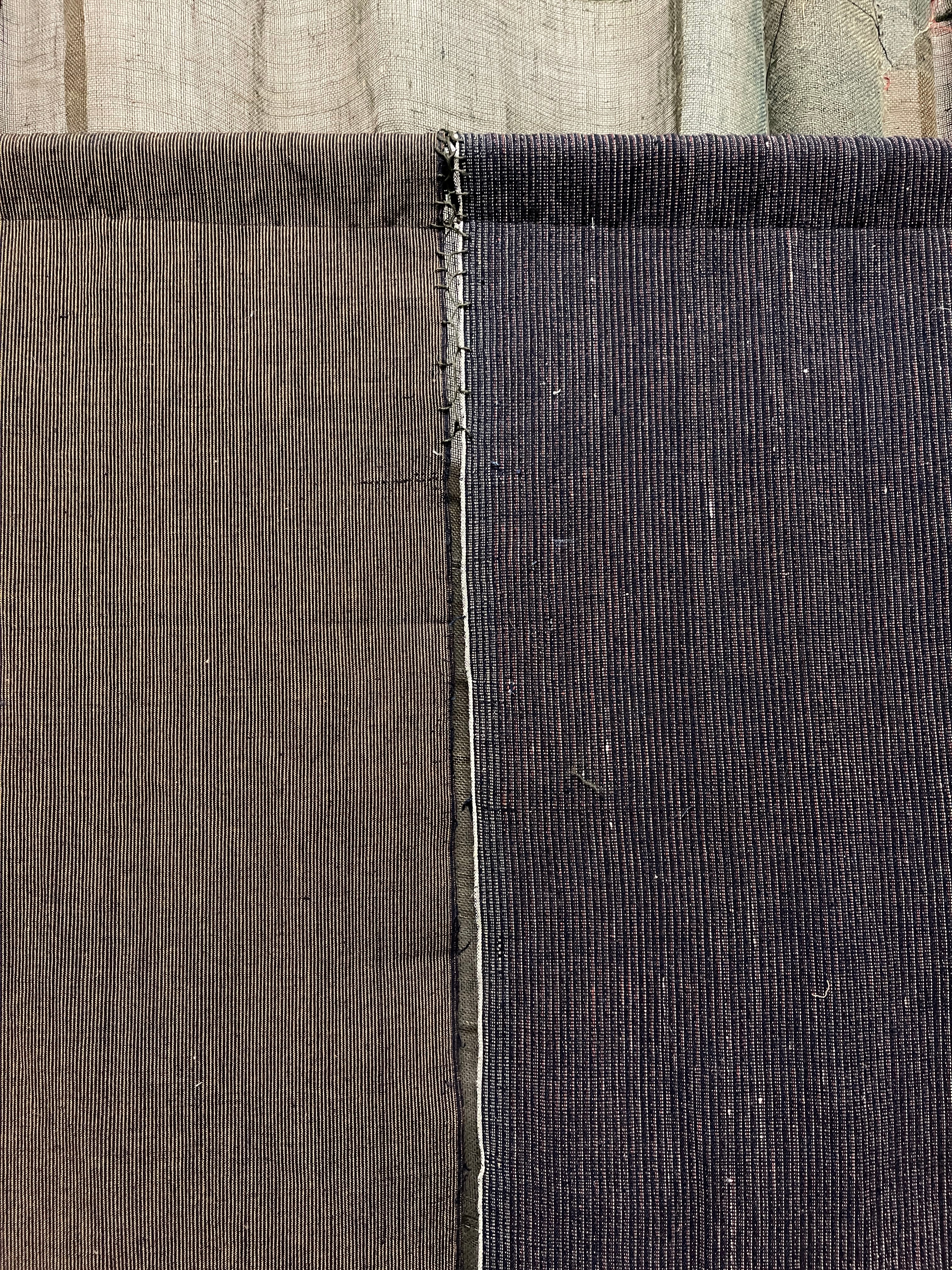 Vintage Japanese Cotton Noren, Panelled Curtain