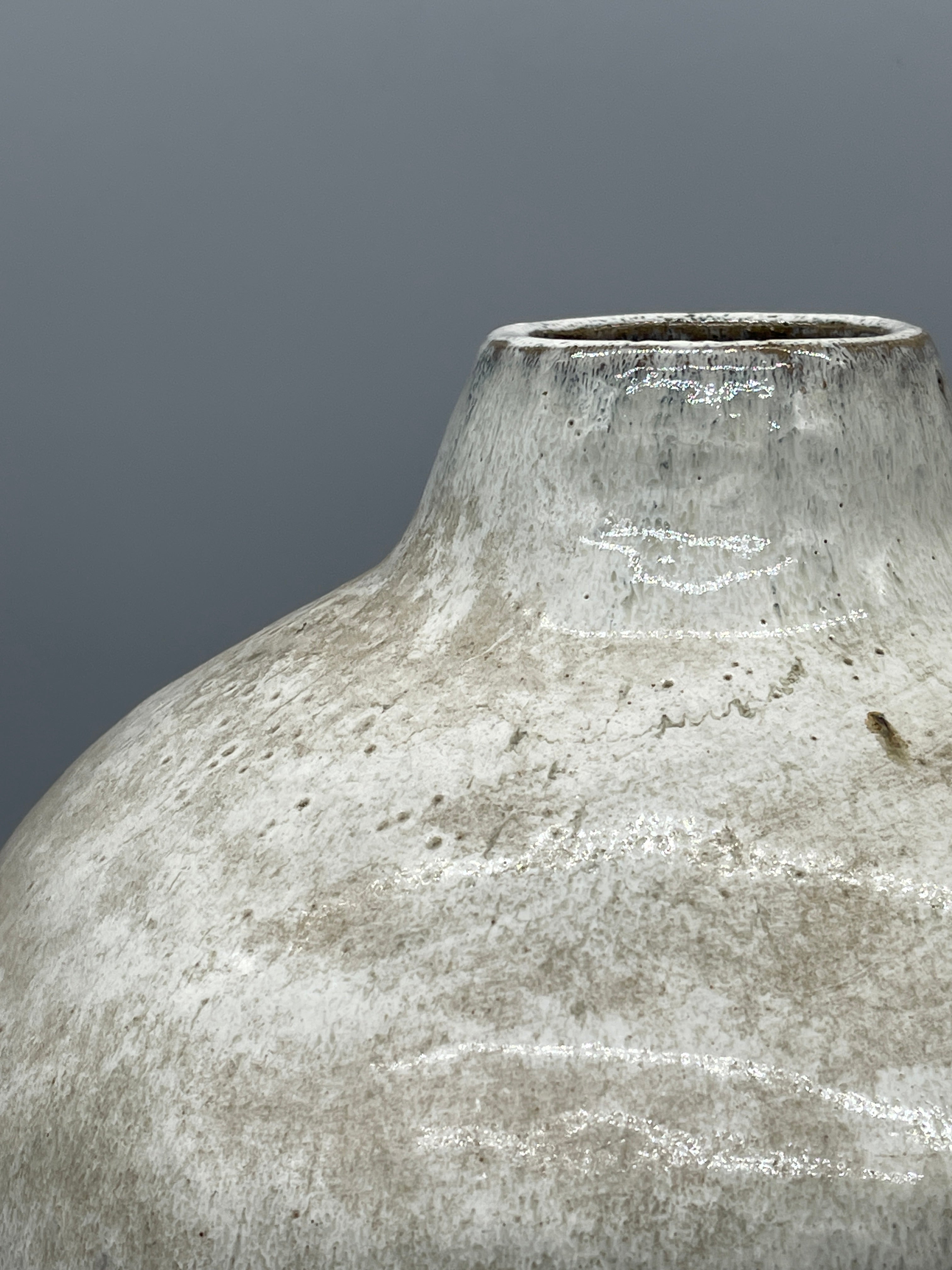 Large Vintage Japanese Ikebana Vase - Blue & White Glaze