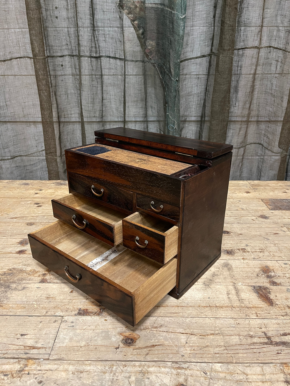 Vintage Japanese Sewing Box, Hari Bako | Taisho