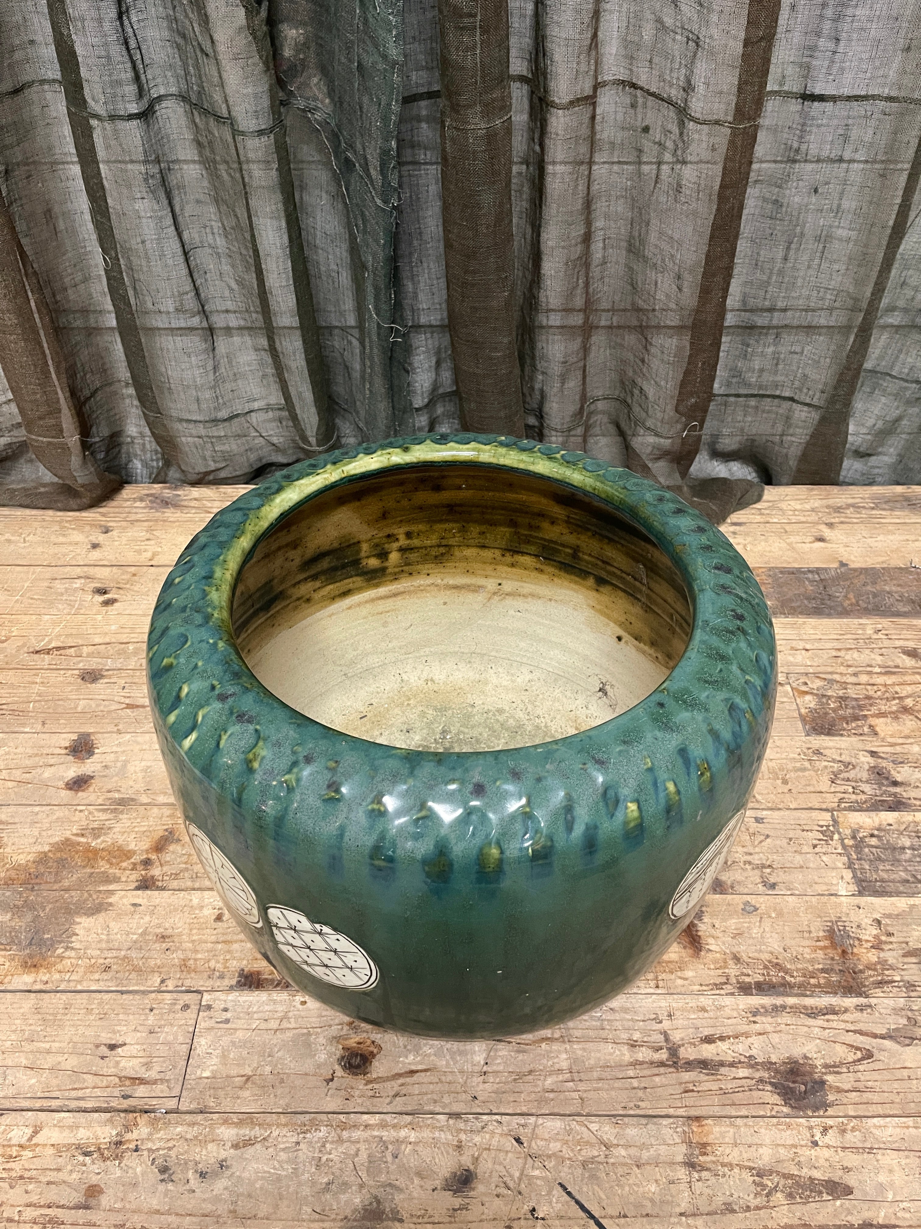 Japanese Oribe Porcelain Hibachi | c.1960