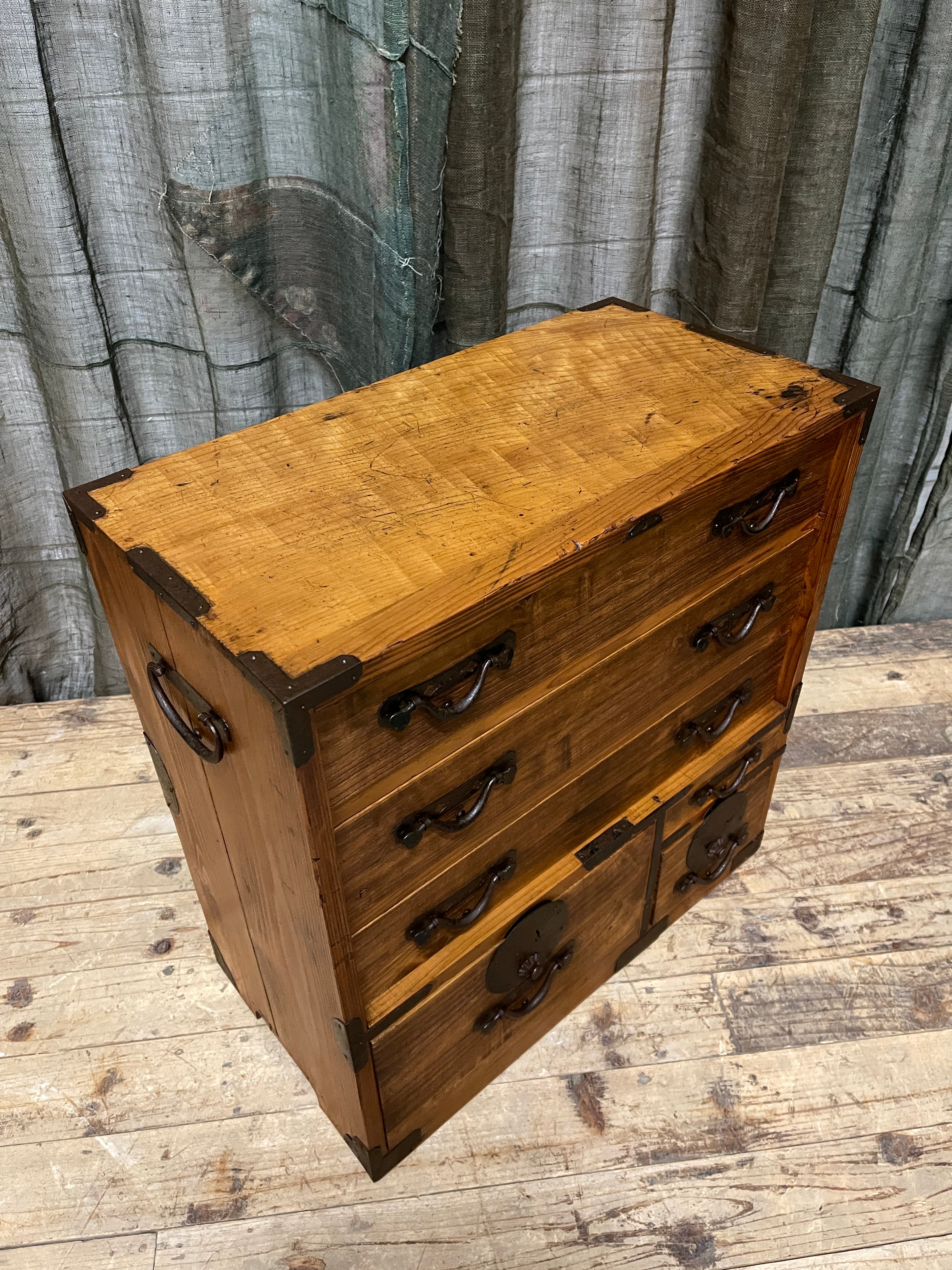 Ko Dansu, Japanese Side Cabinet - Paulownia & Cypress | Meiji