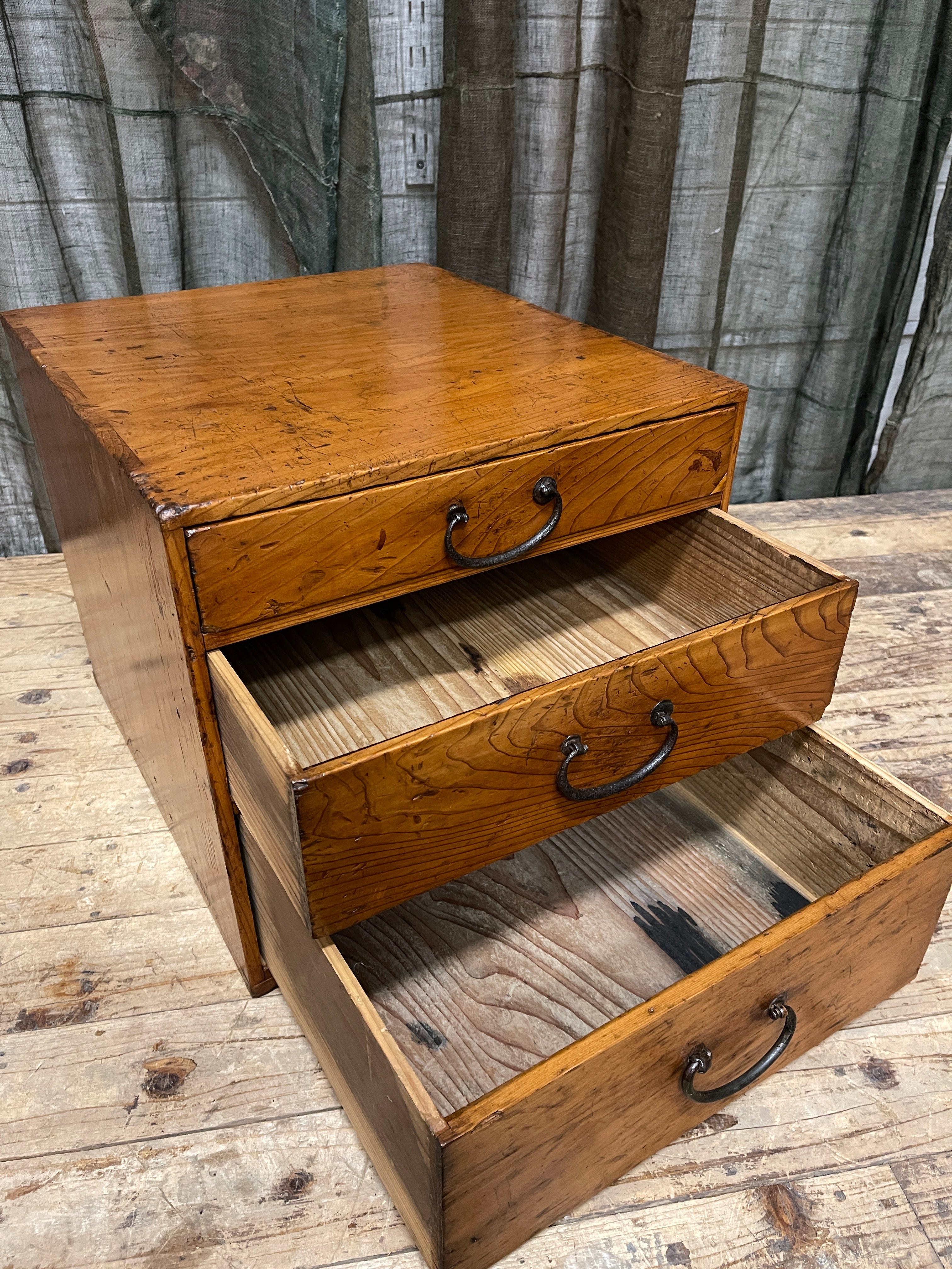 Japanese 3 Drawer Document Box - Cypress | Meiji