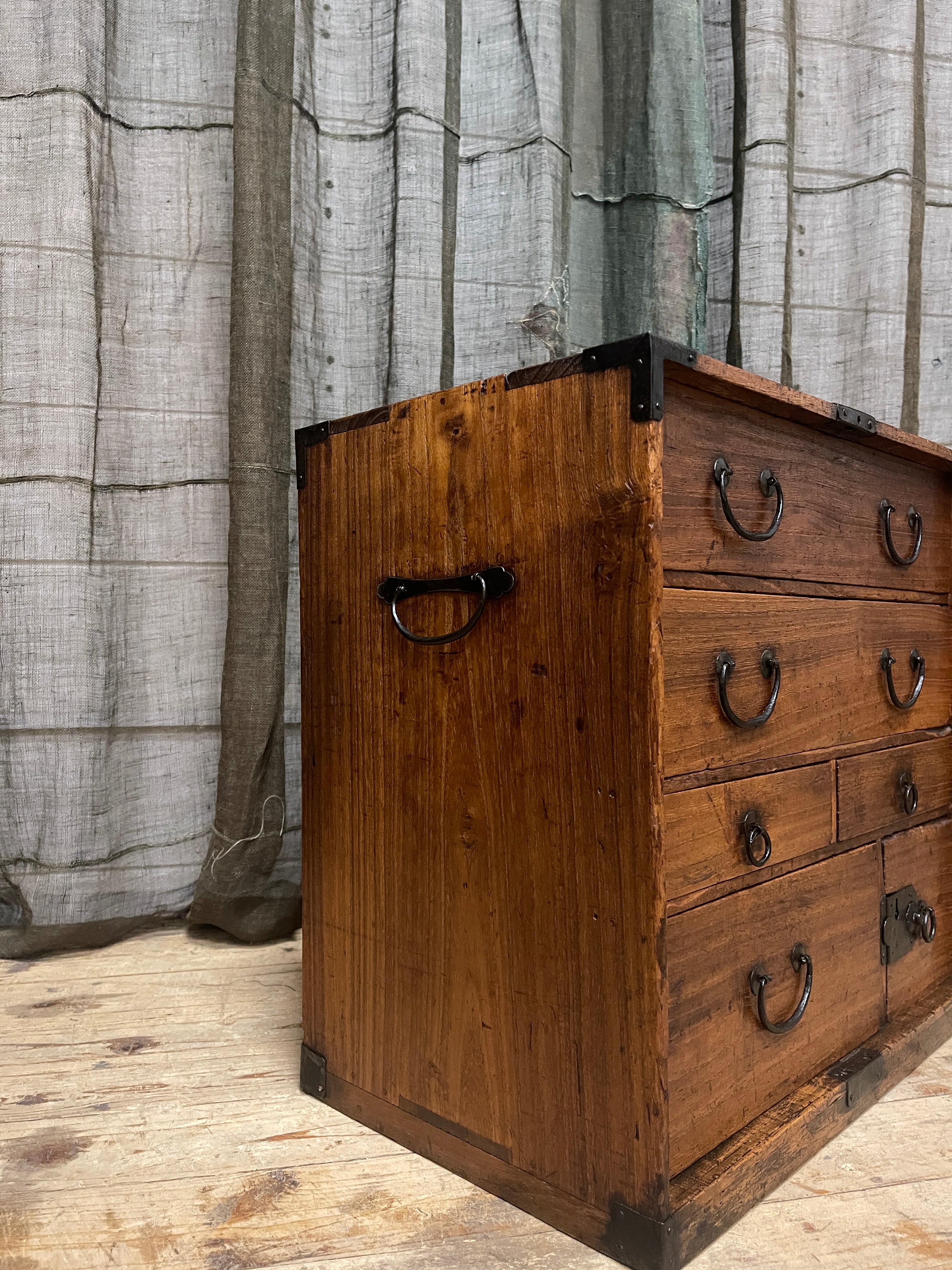 Antique Japanese Ko Dansu Side Cabinet - Paulownia | Meiji