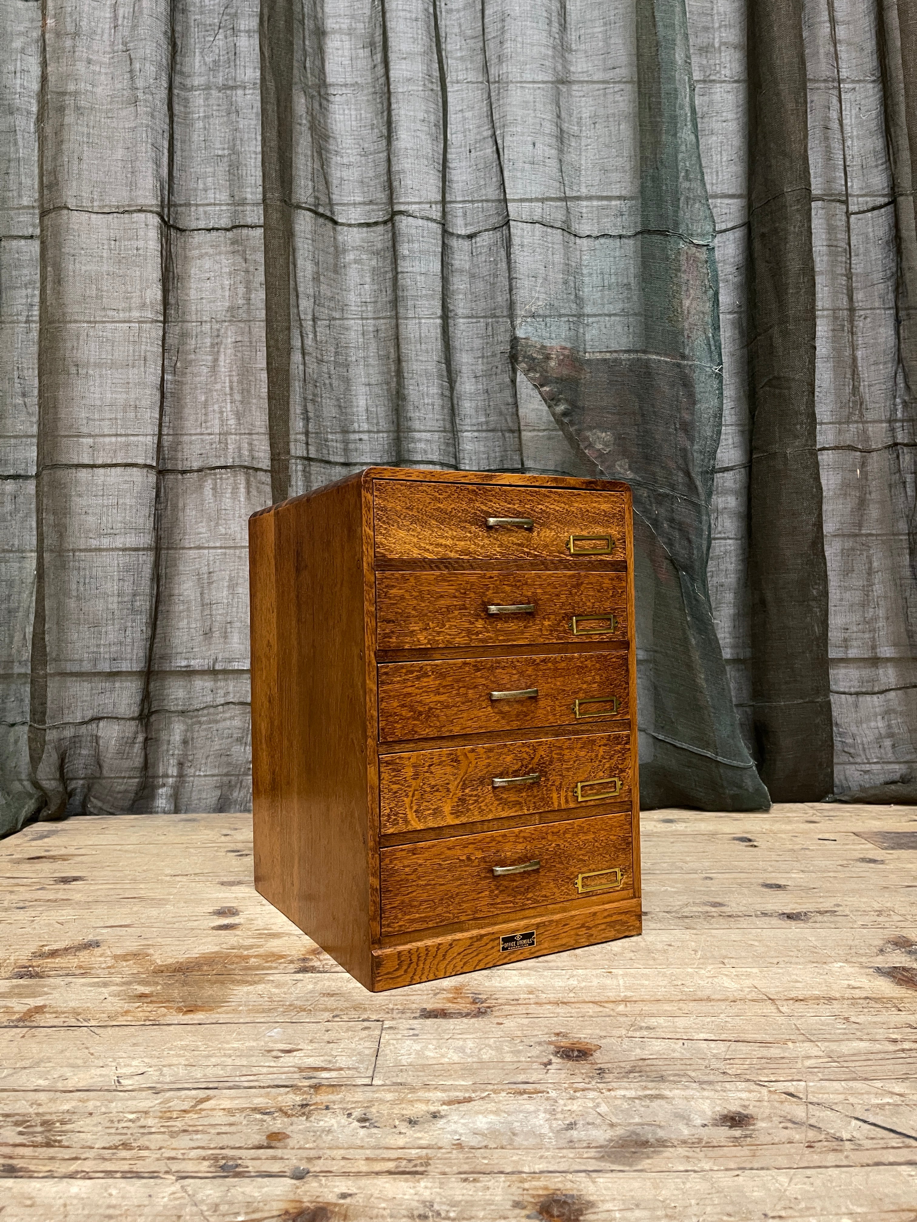 Vintage Japanese Document Drawers - Oak | Midcentury