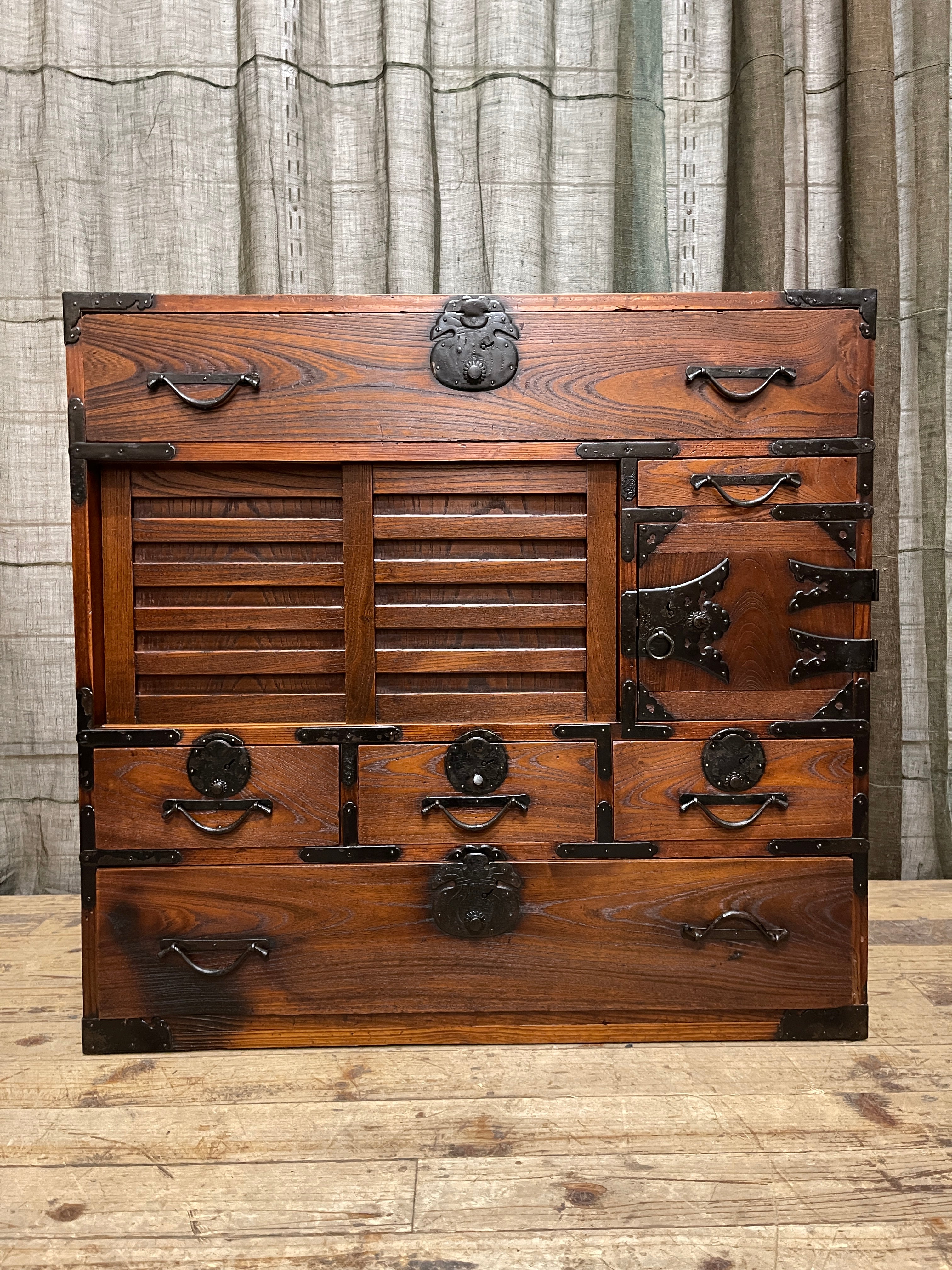 Japanese Choba Dansu, Merchant’s Chest from Matsumoto– Elm | Meiji