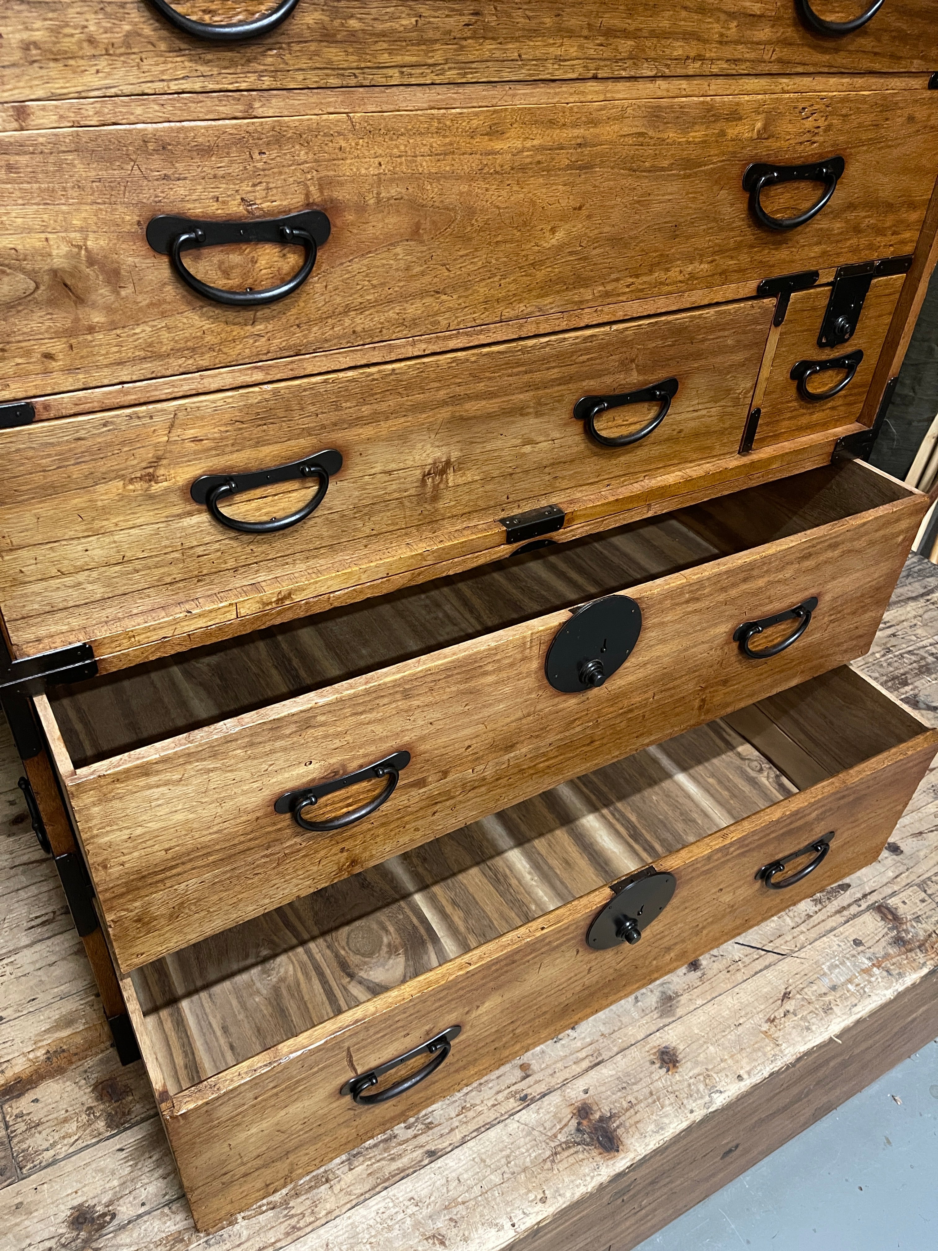 Japanese Kimono Storage Chest-on-Chest, Isho Dansu - Paulownia | Meiji