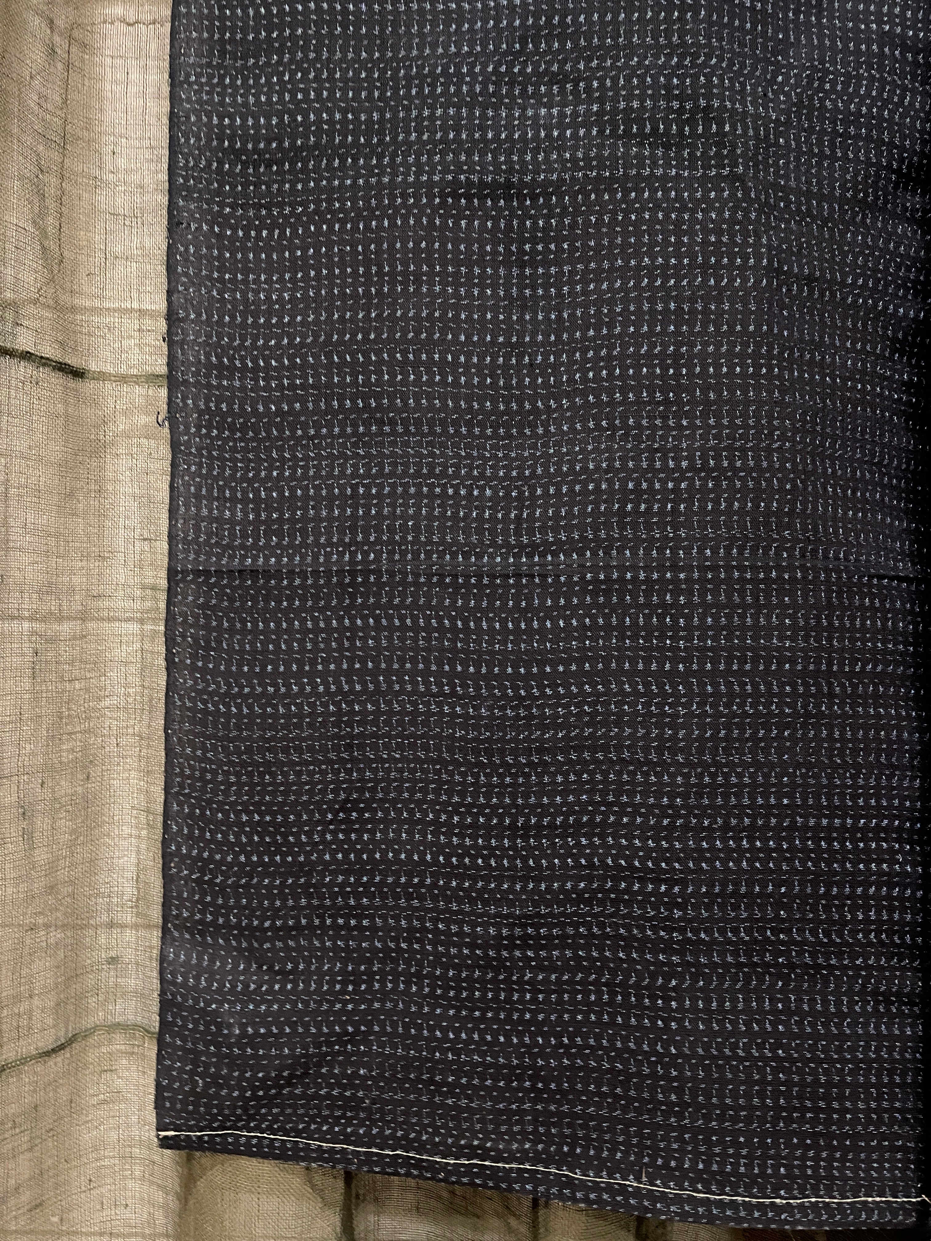 Vintage Japanese Kasuri Cotton Noren, Panelled Curtain