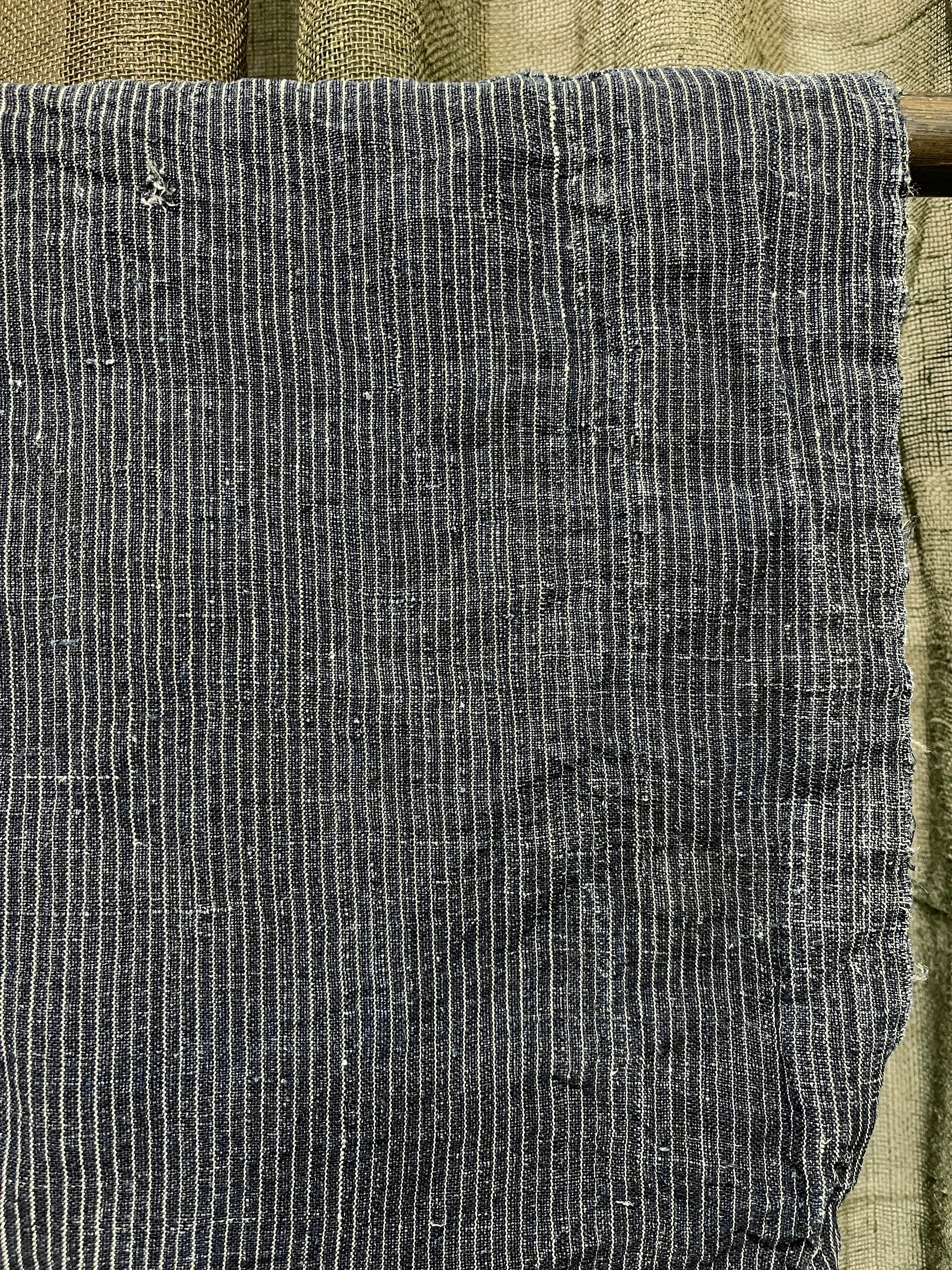 Antique Japanese hemp Kimono - Indigo Pinstripe - Men's
