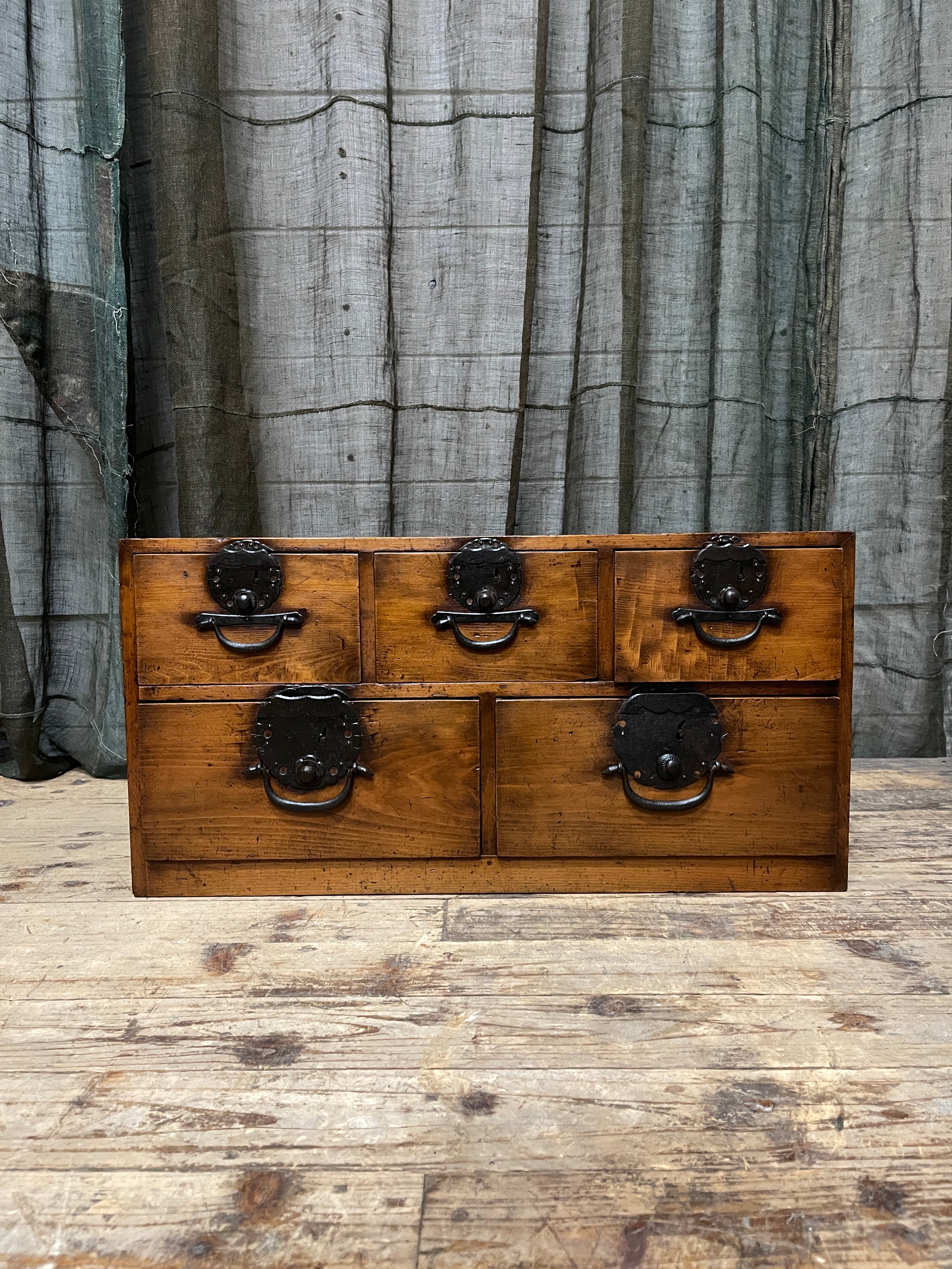 Antique Japanese Merchant's 5 Drawer Document Chest - Cypress | Meiji, late 19th Century