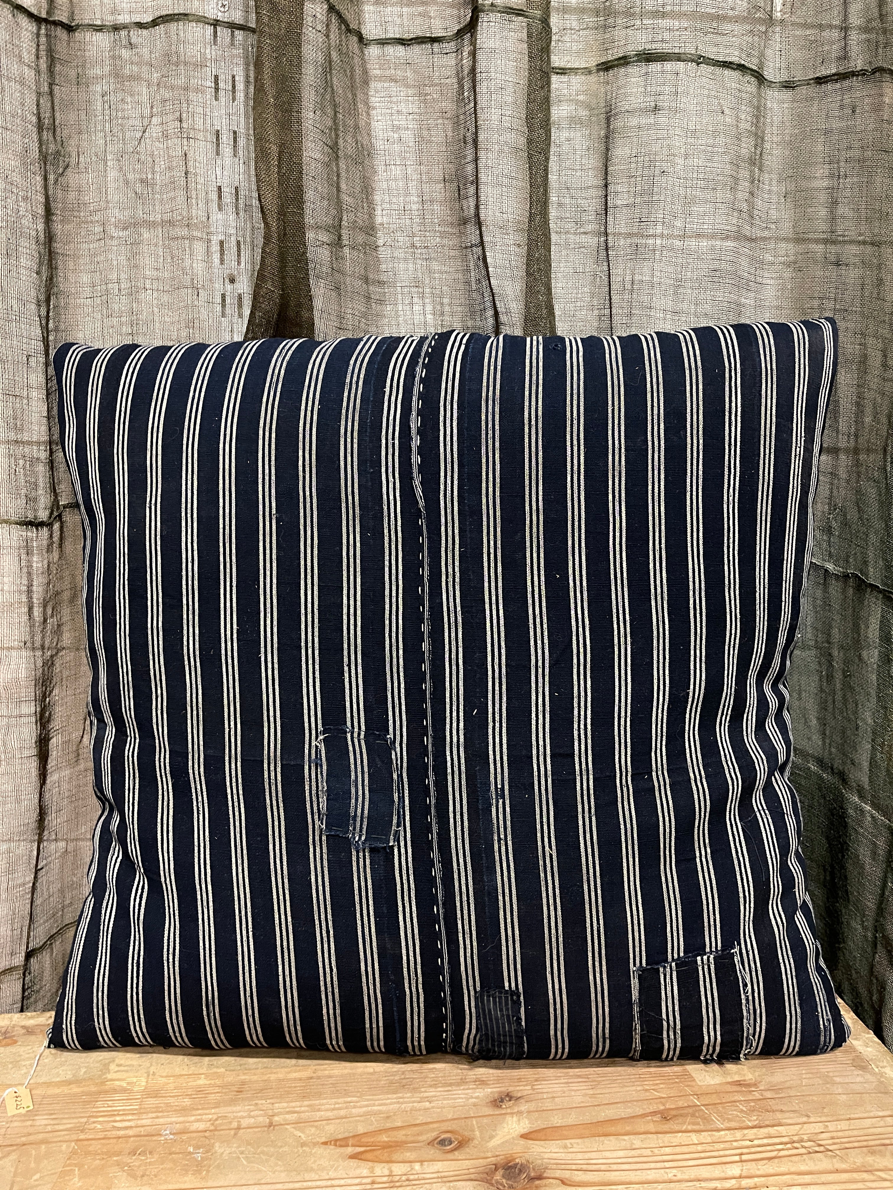 Japanese Floor Cushions Covered with Vintage Japanese Boro Fabric