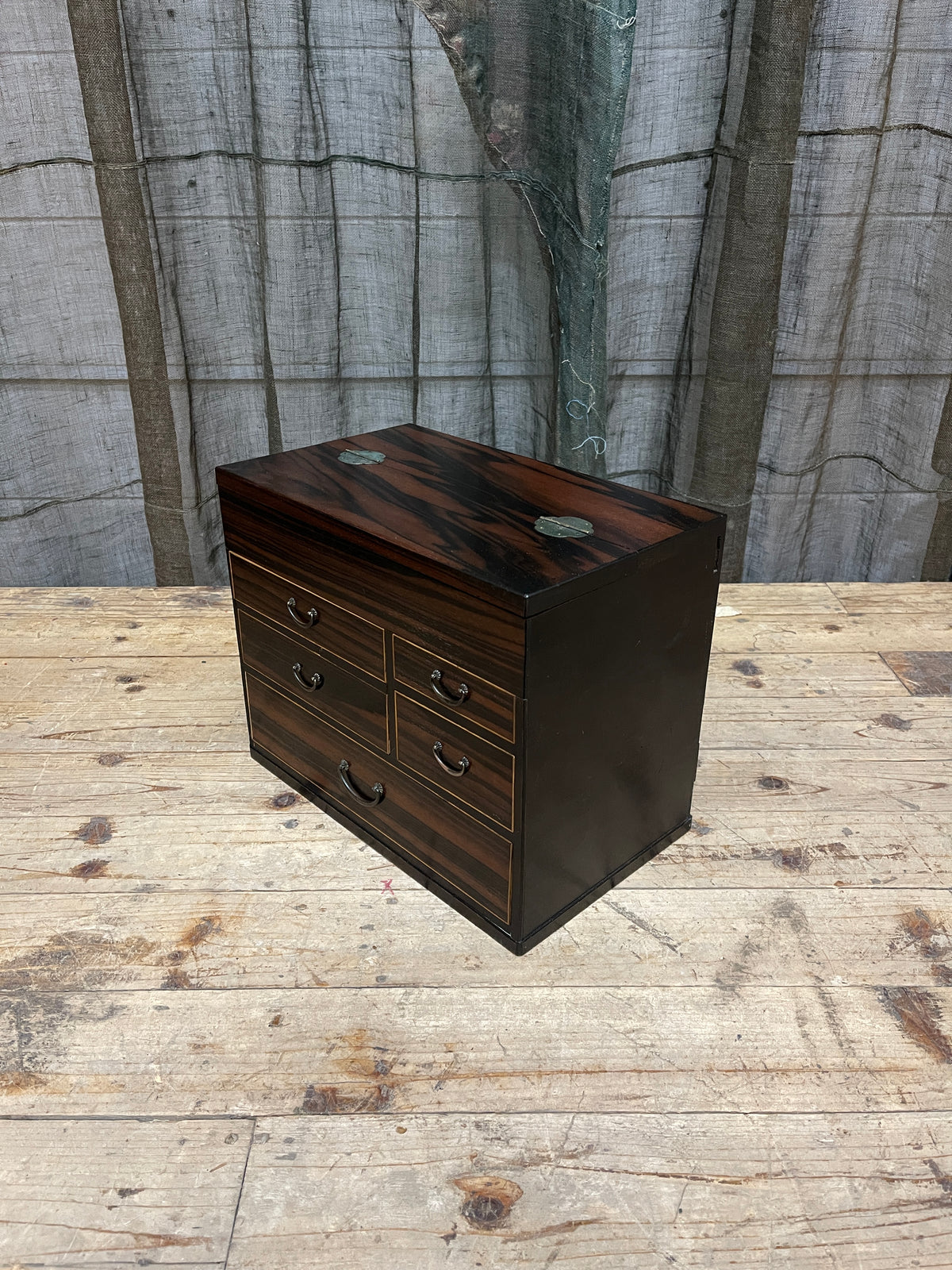 Vintage Japanese Sewing Box, Hari Bako | Midcentury