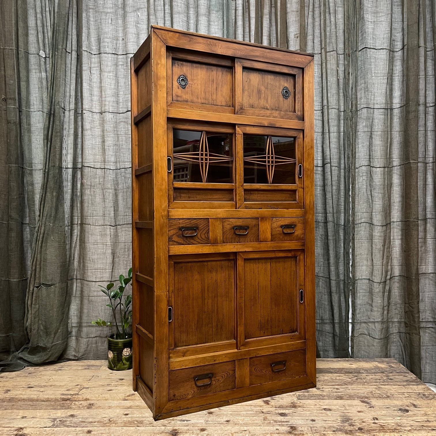 Japanese Mizuya, Kitchen Cabinet - Cedar, Cypress, Elm | c.1890
