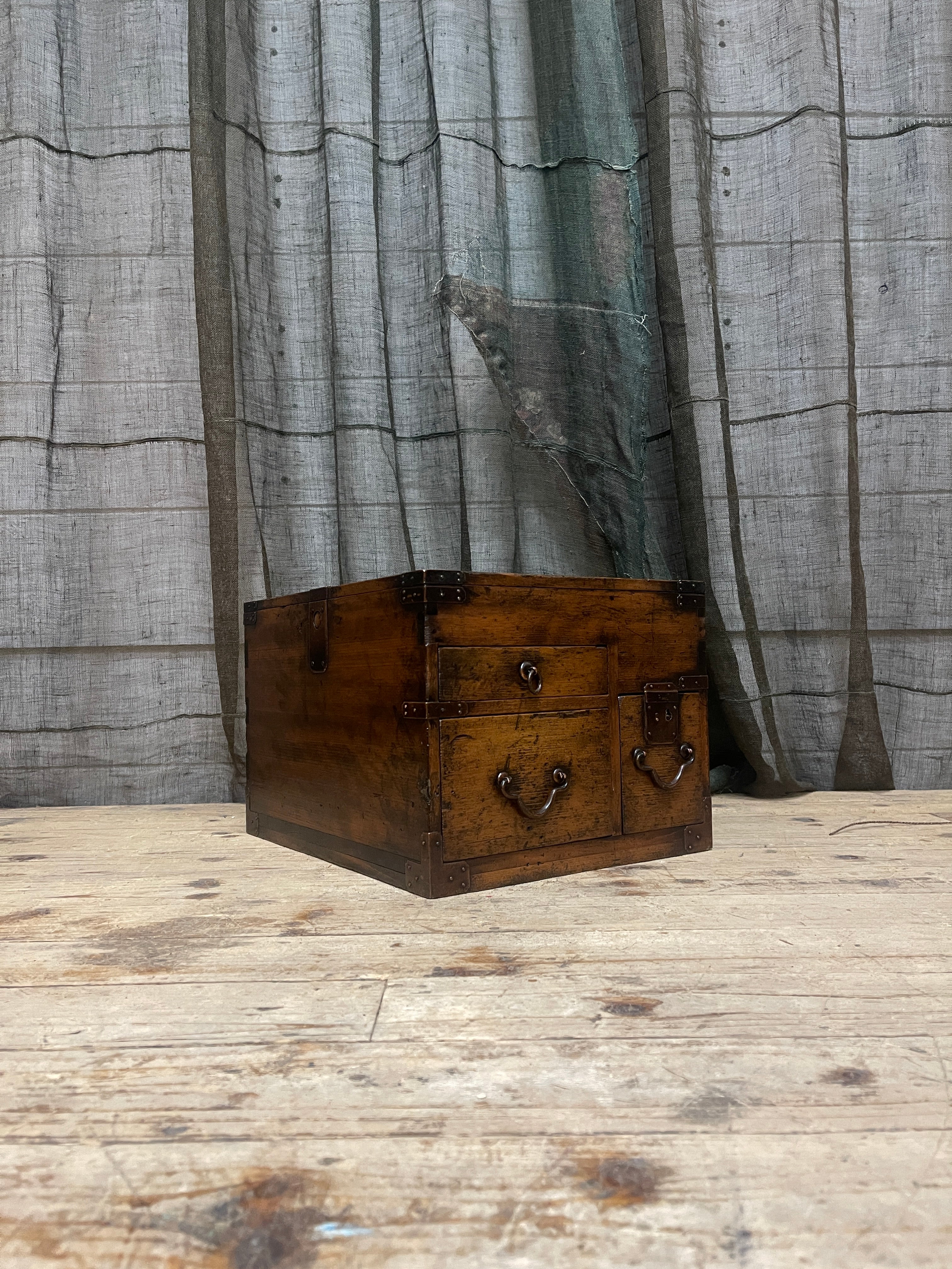 Antique Signed Japanese Suzuri Bako, Calligraphy Box - Cypress | Meiji, 1900