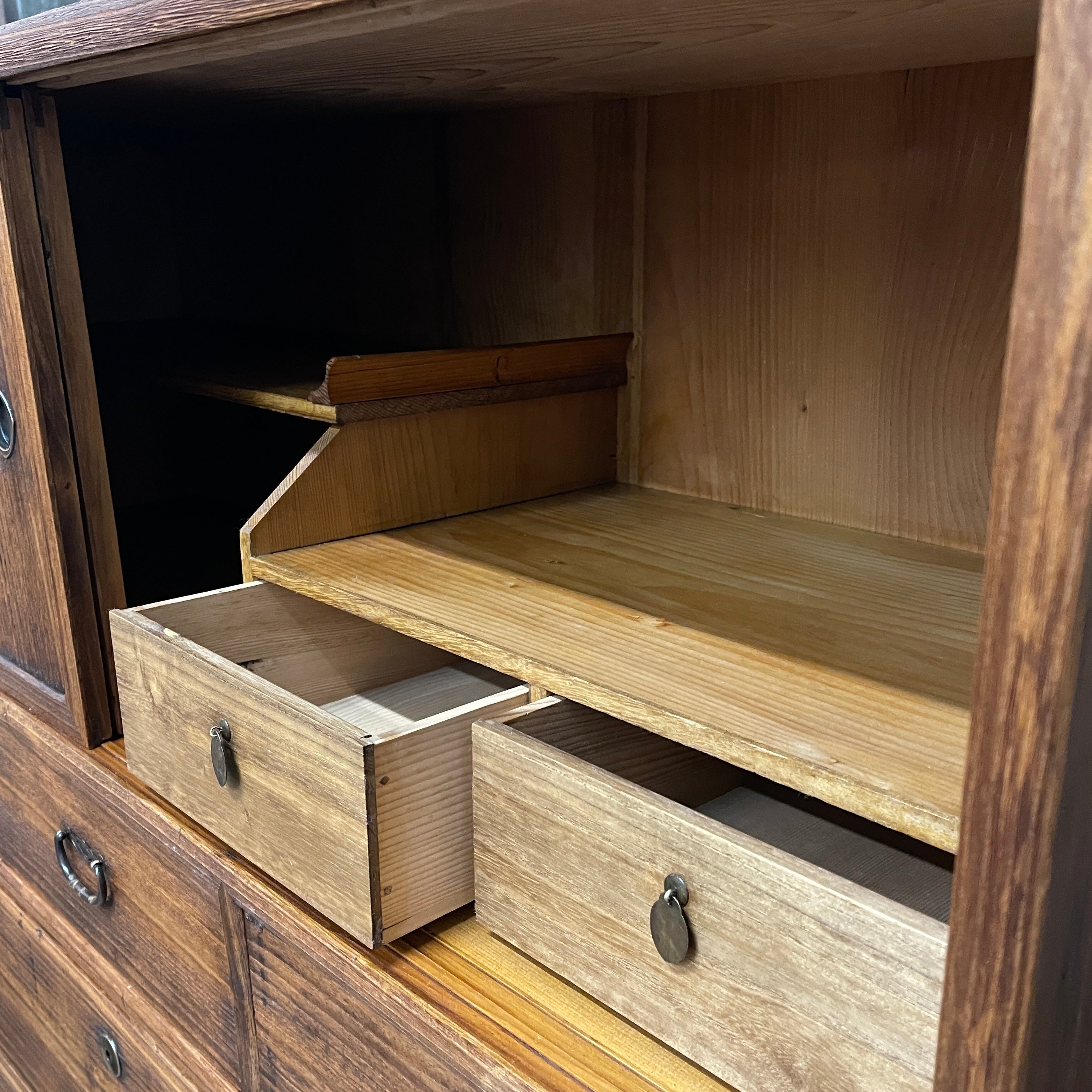 Japanese Three-Piece Kimono Chest of Drawers - Paulownia & Cypress| 1930's