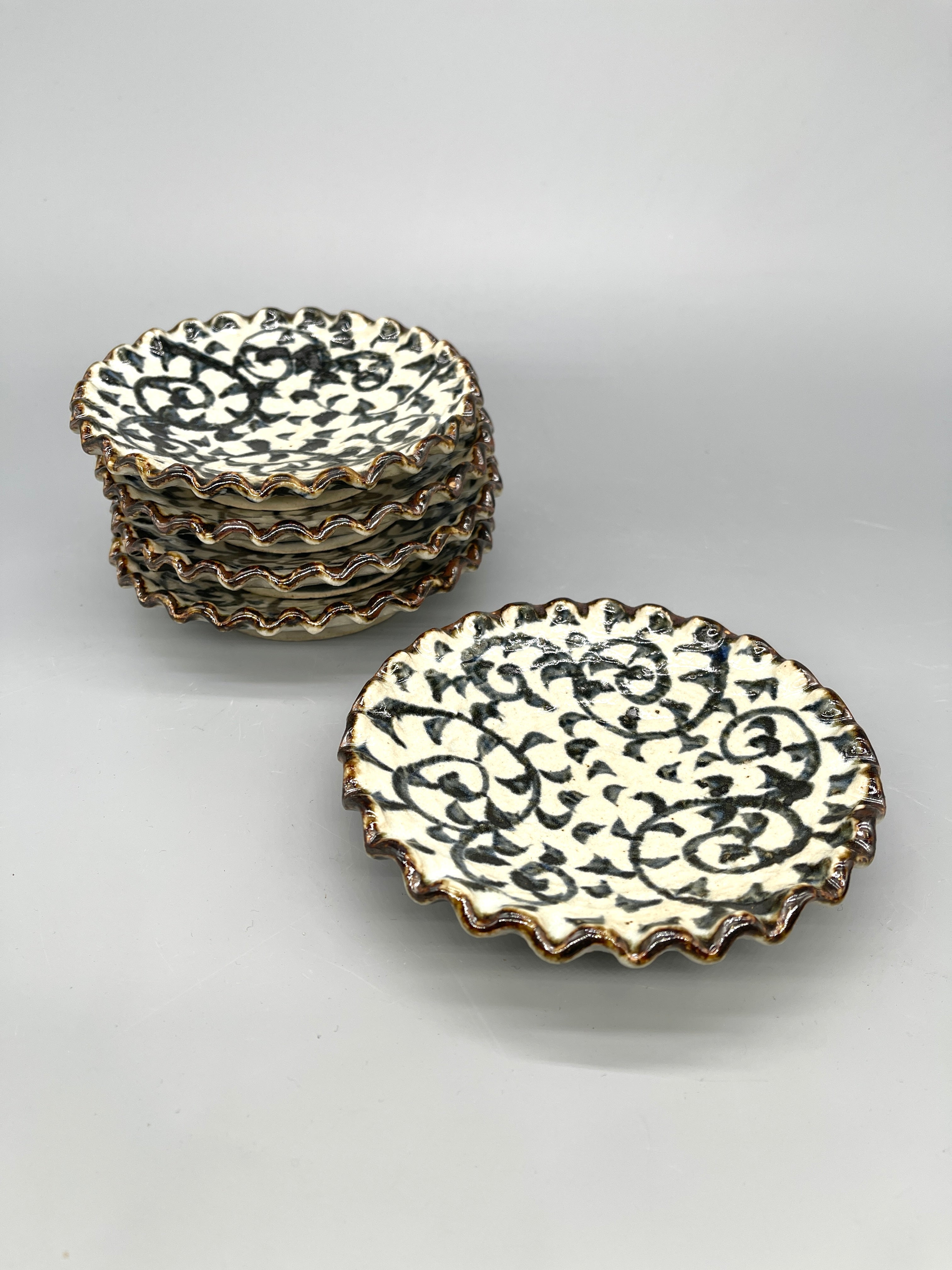 Set of Five Vintage Japanese Side Plates, Arita Ware