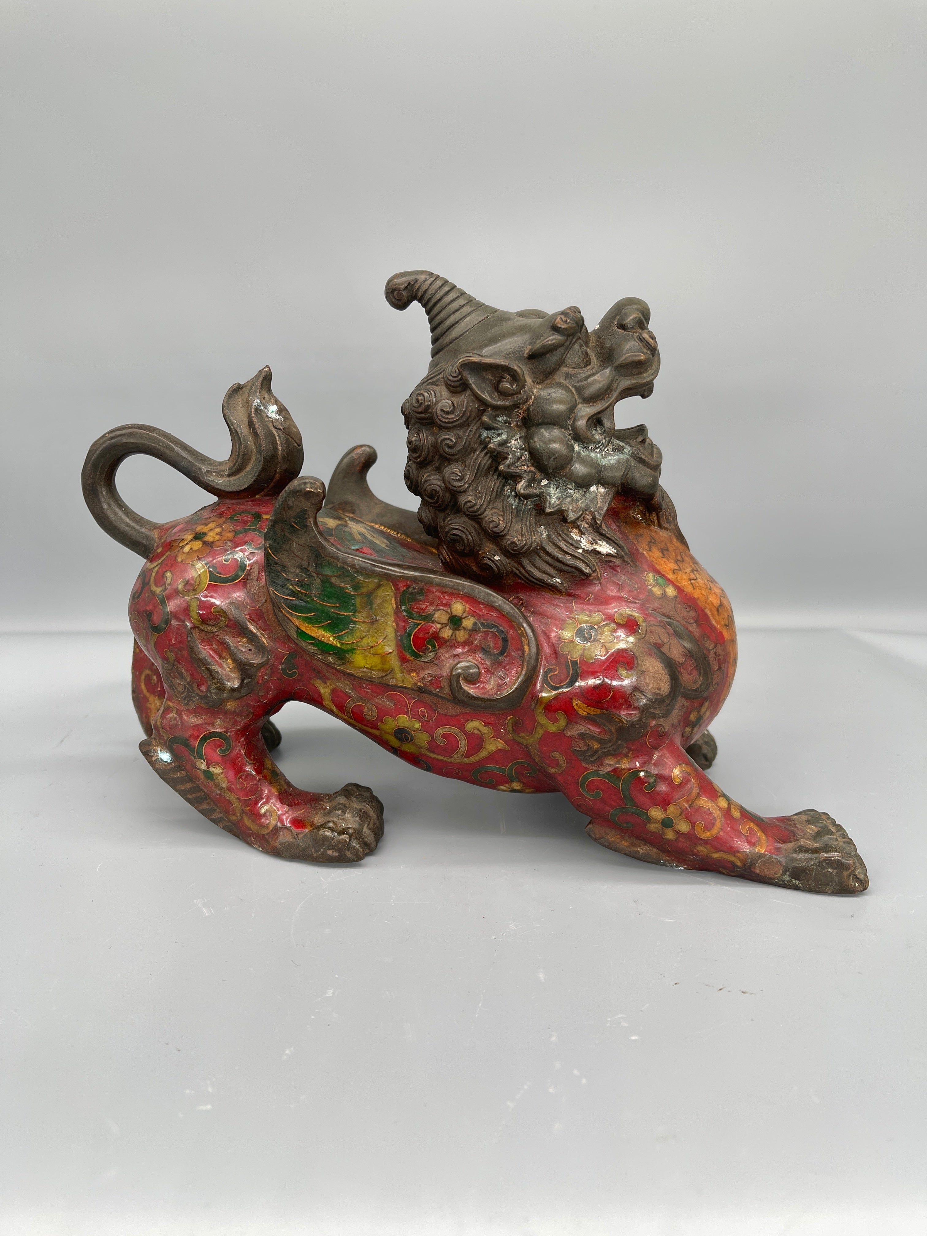Pair of Chinese Cloisonne Foo Dogs